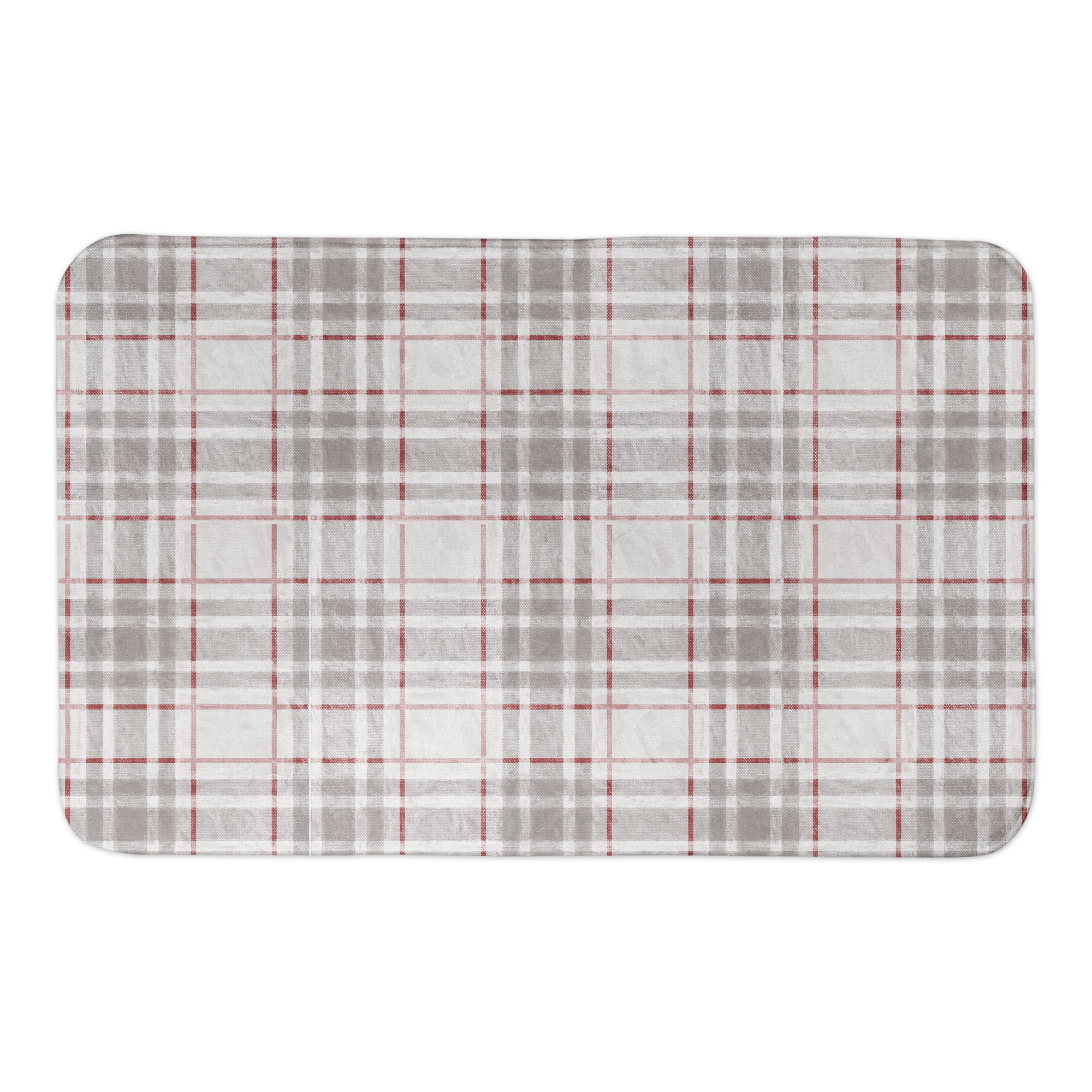 Designs Direct Holiday Gray Plaid Bath Mat, 34" x 21"