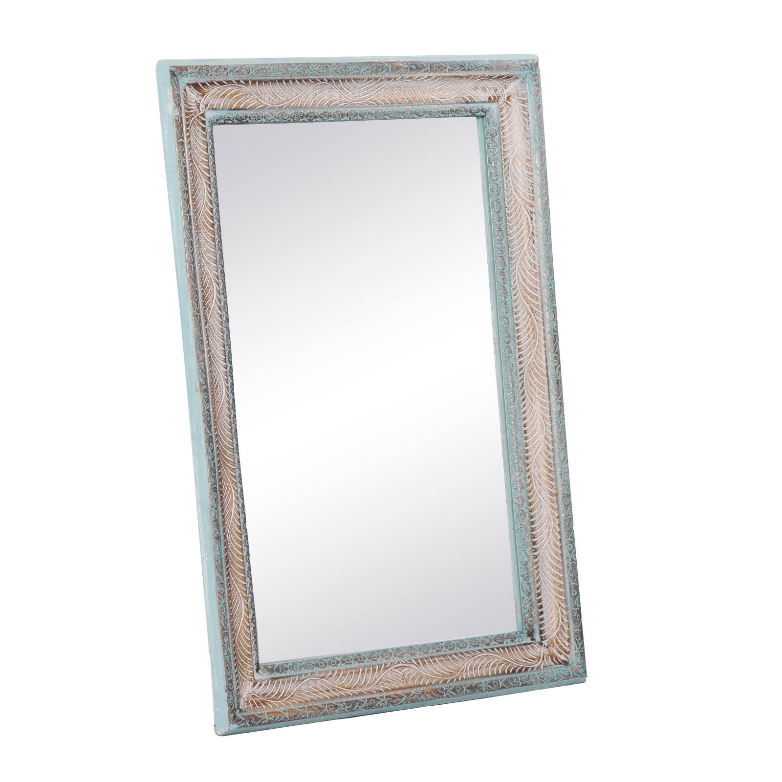 48&#x22; White Wood Farmhouse Wall Mirror