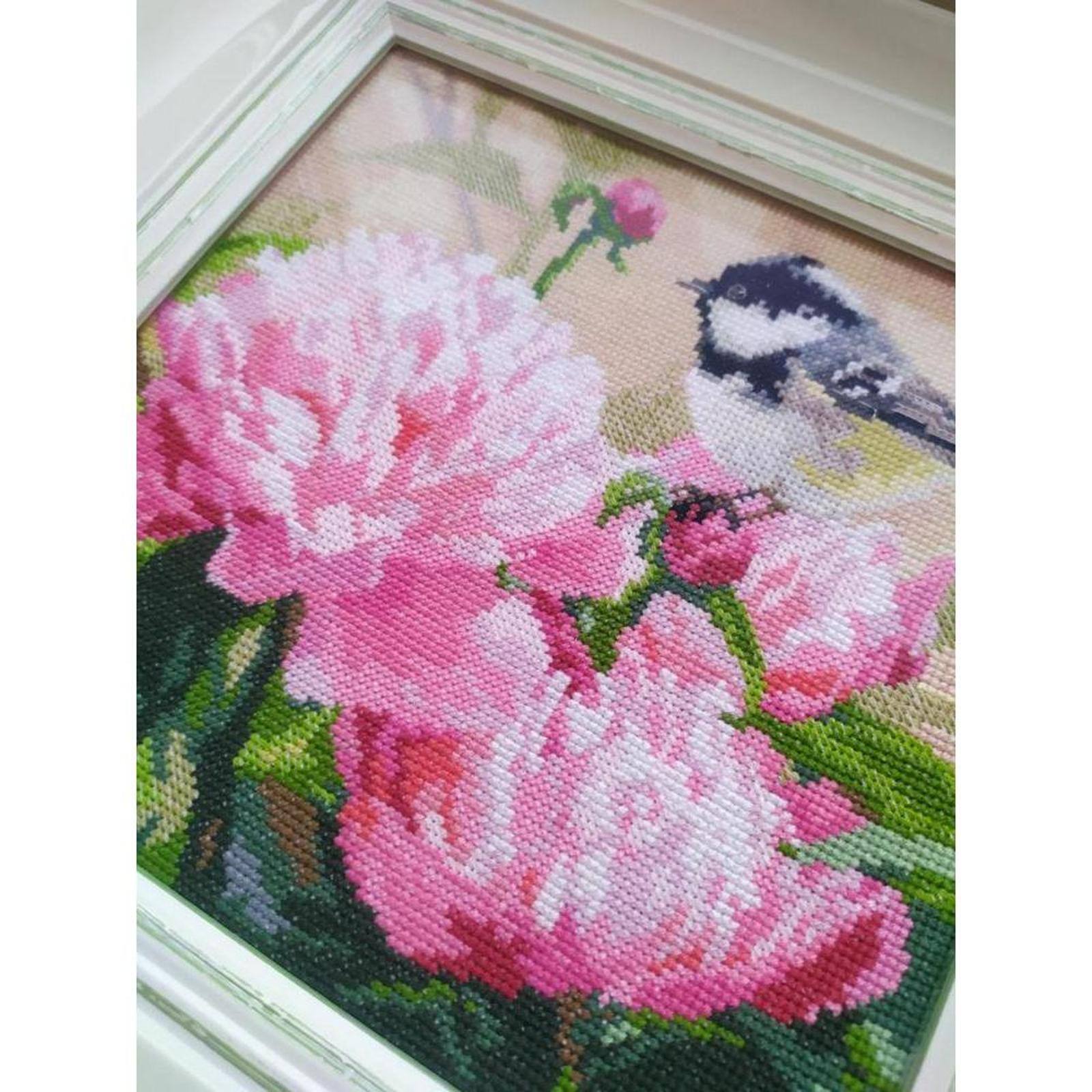 Alisa Titmouse And Peonies Cross Stitch Kit
