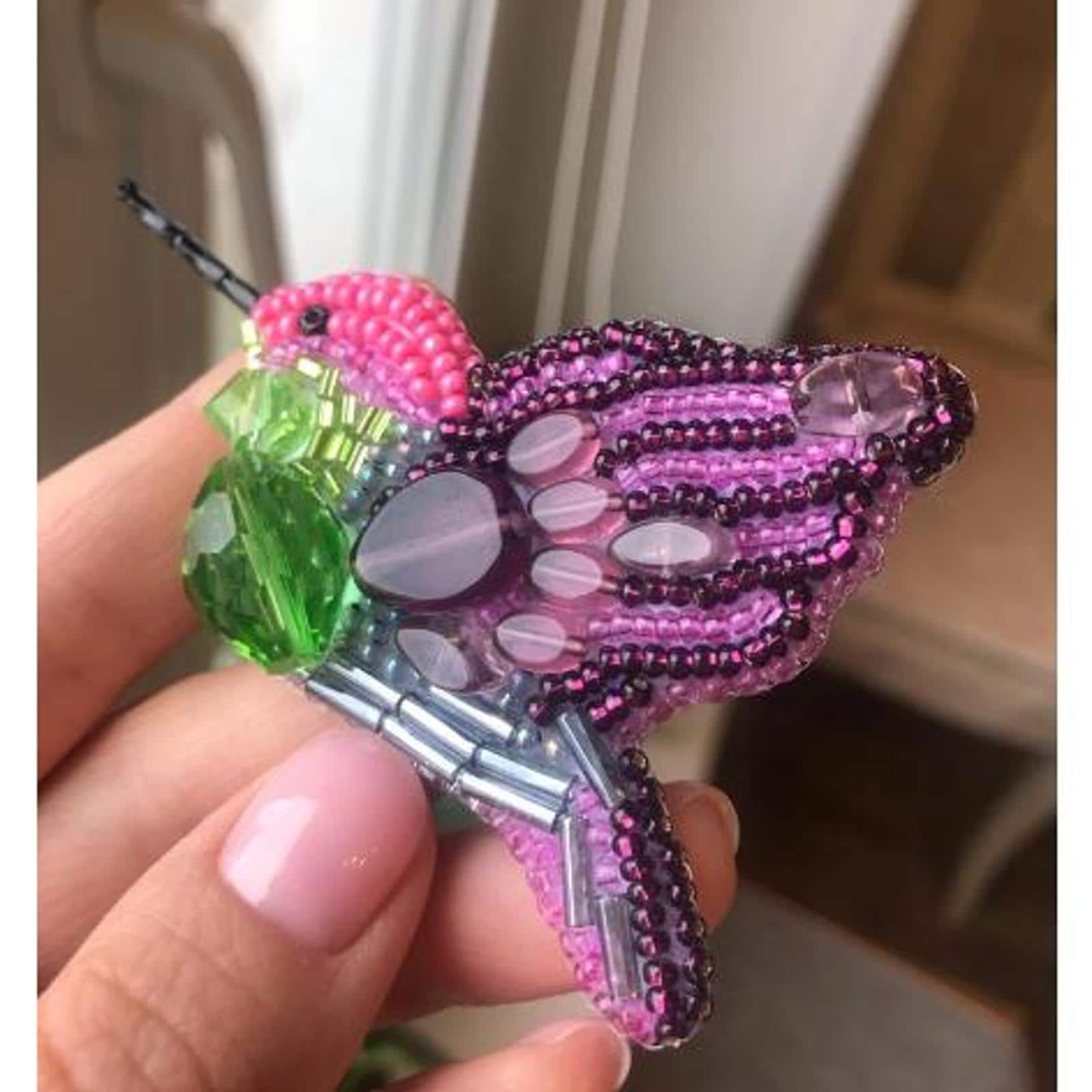 Crystal Art Beadwork Kit For Creating Brooch Fly Bird