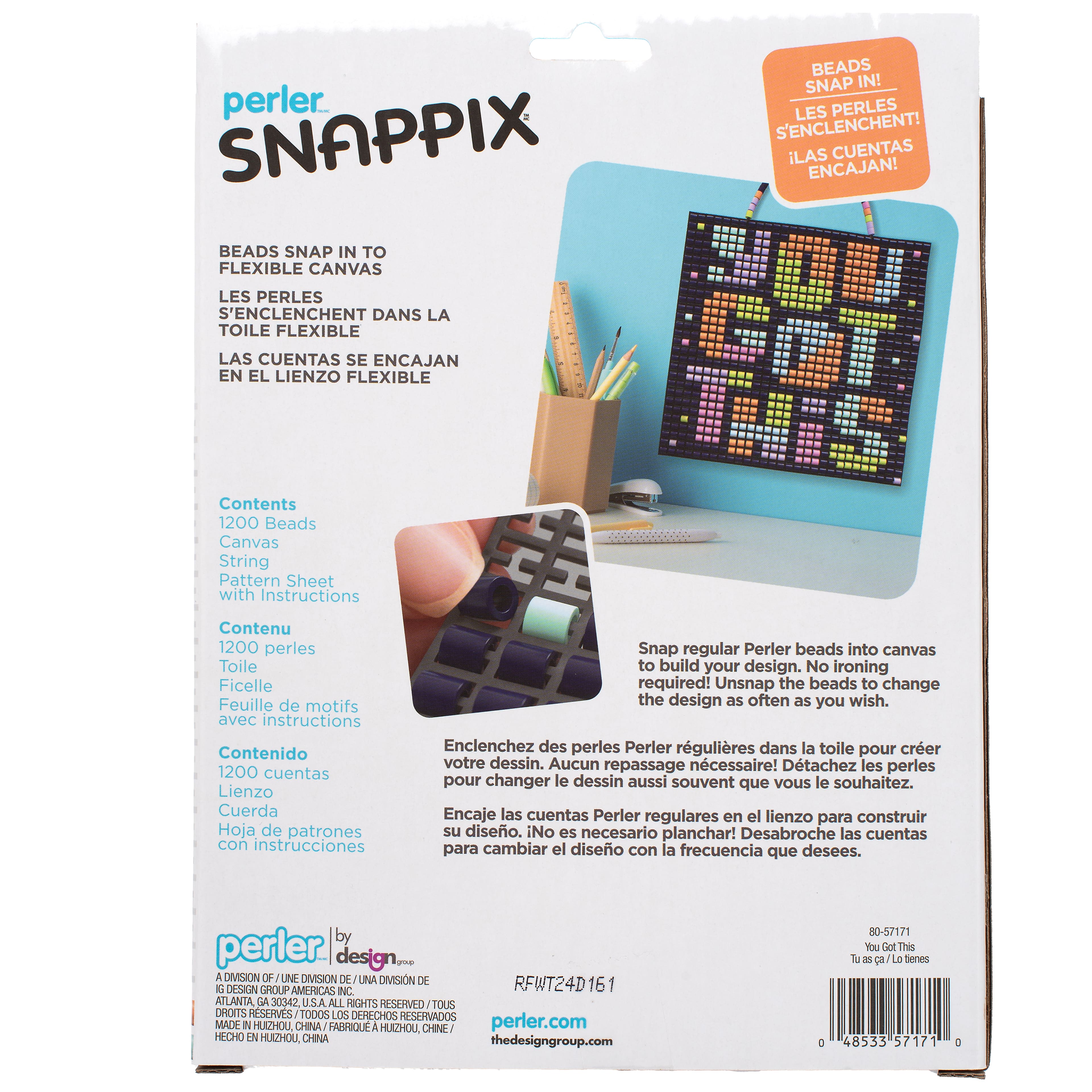 Perler&#x2122; Snappix&#x2122; You Got This Bead Craft Kit