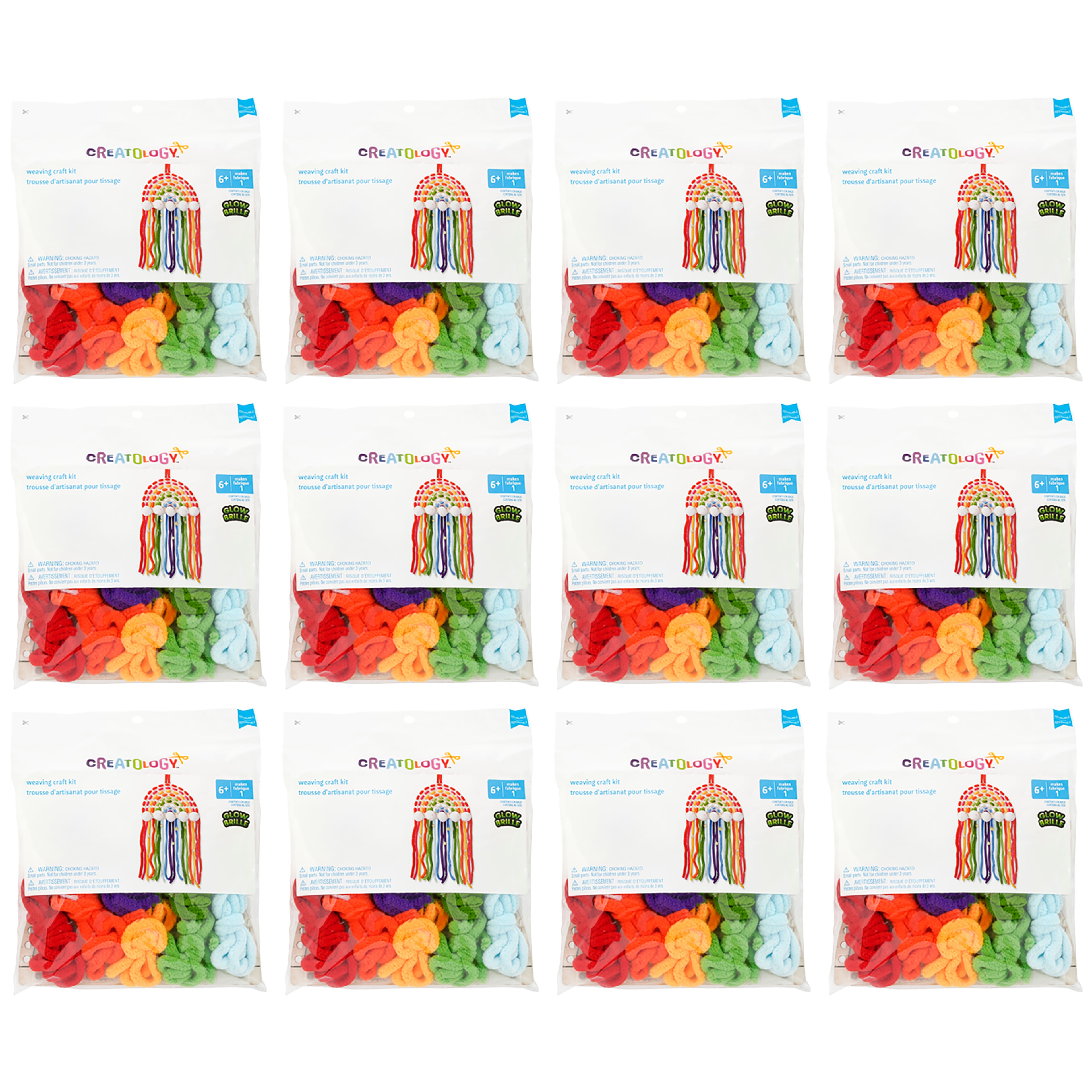 12 Pack: Rainbow Wood Weaving Craft Kit by Creatology&#x2122;