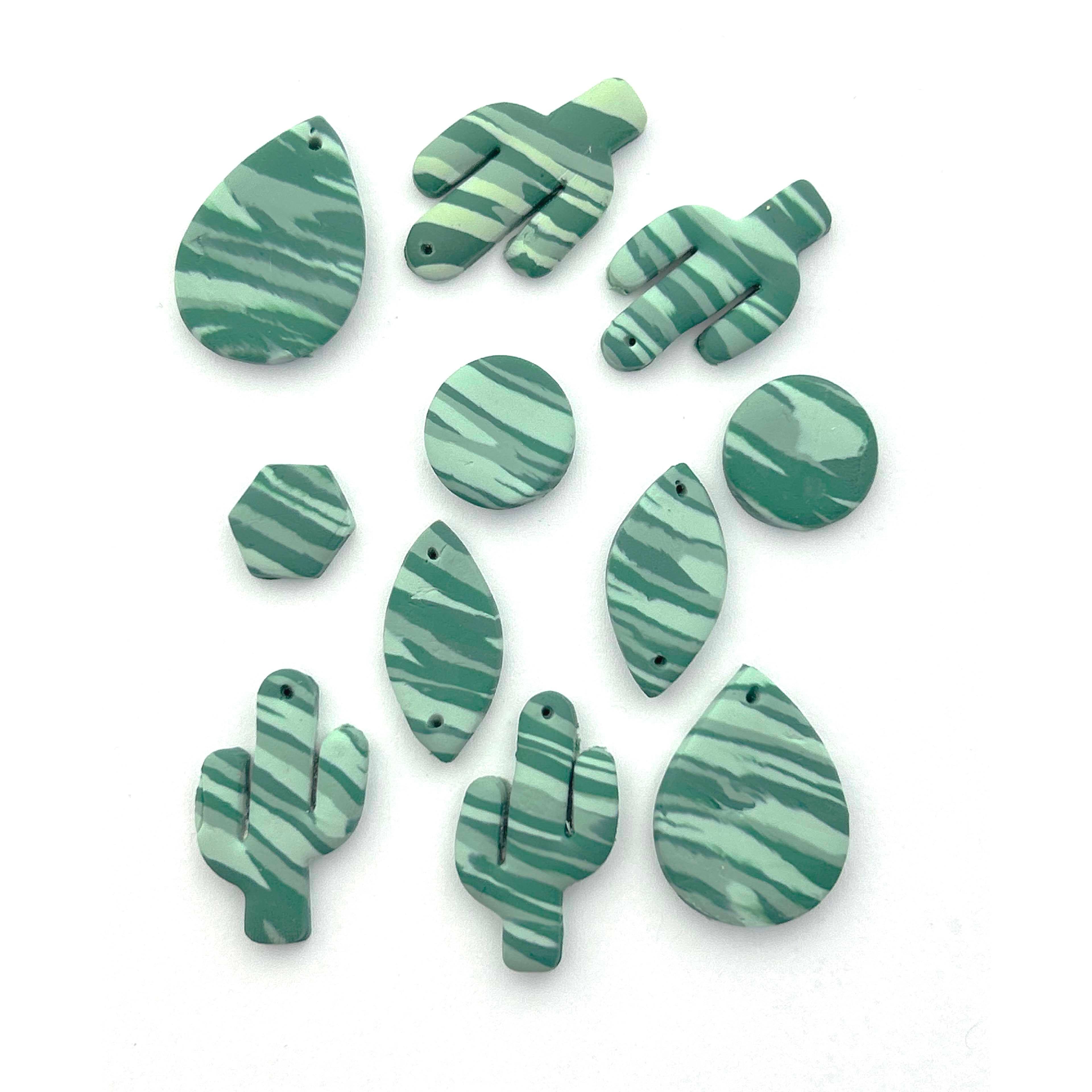 Green Stripes Oven Bake Polymer Clay by Bead Landing&#x2122;