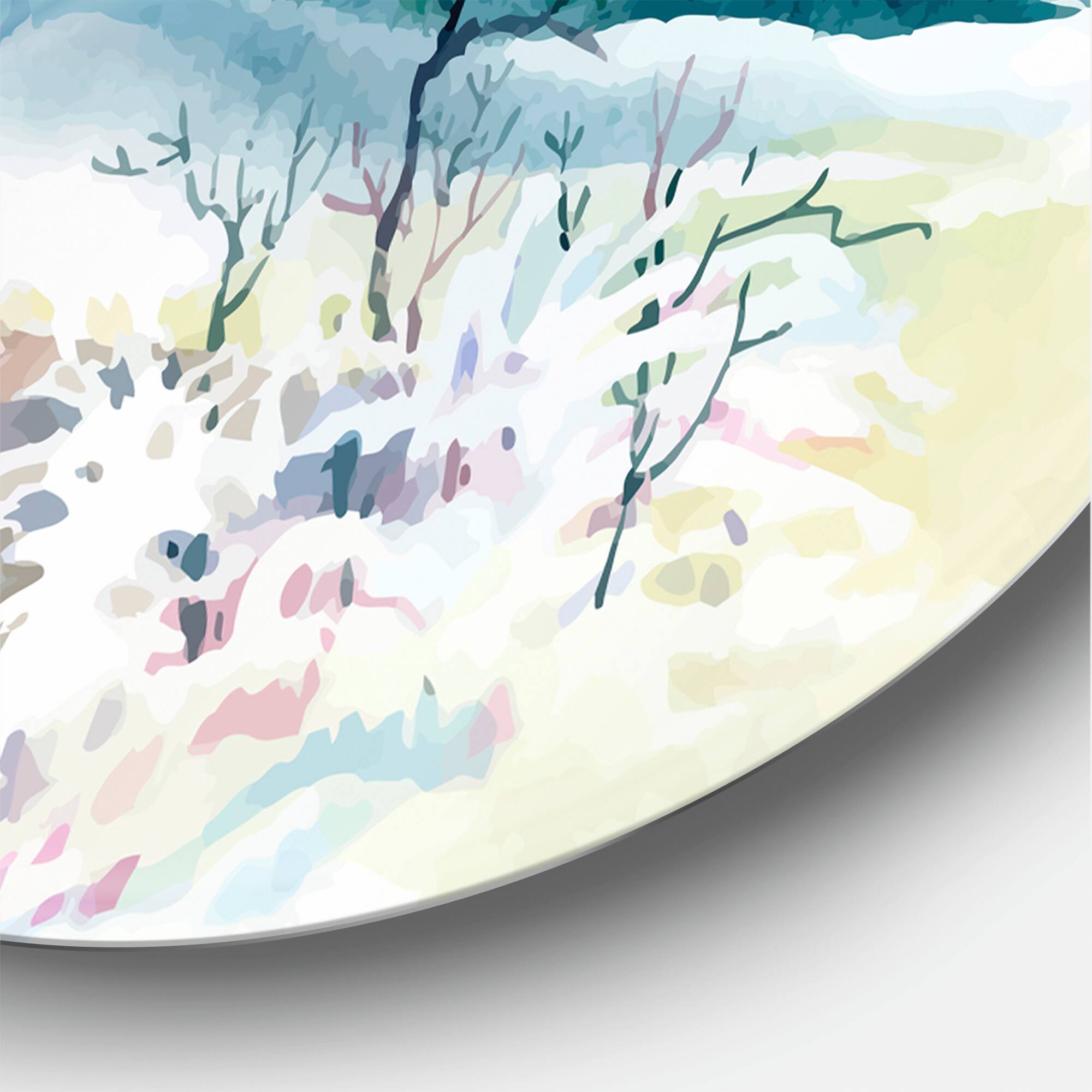 Designart - Winter Landscape With Snowy River I