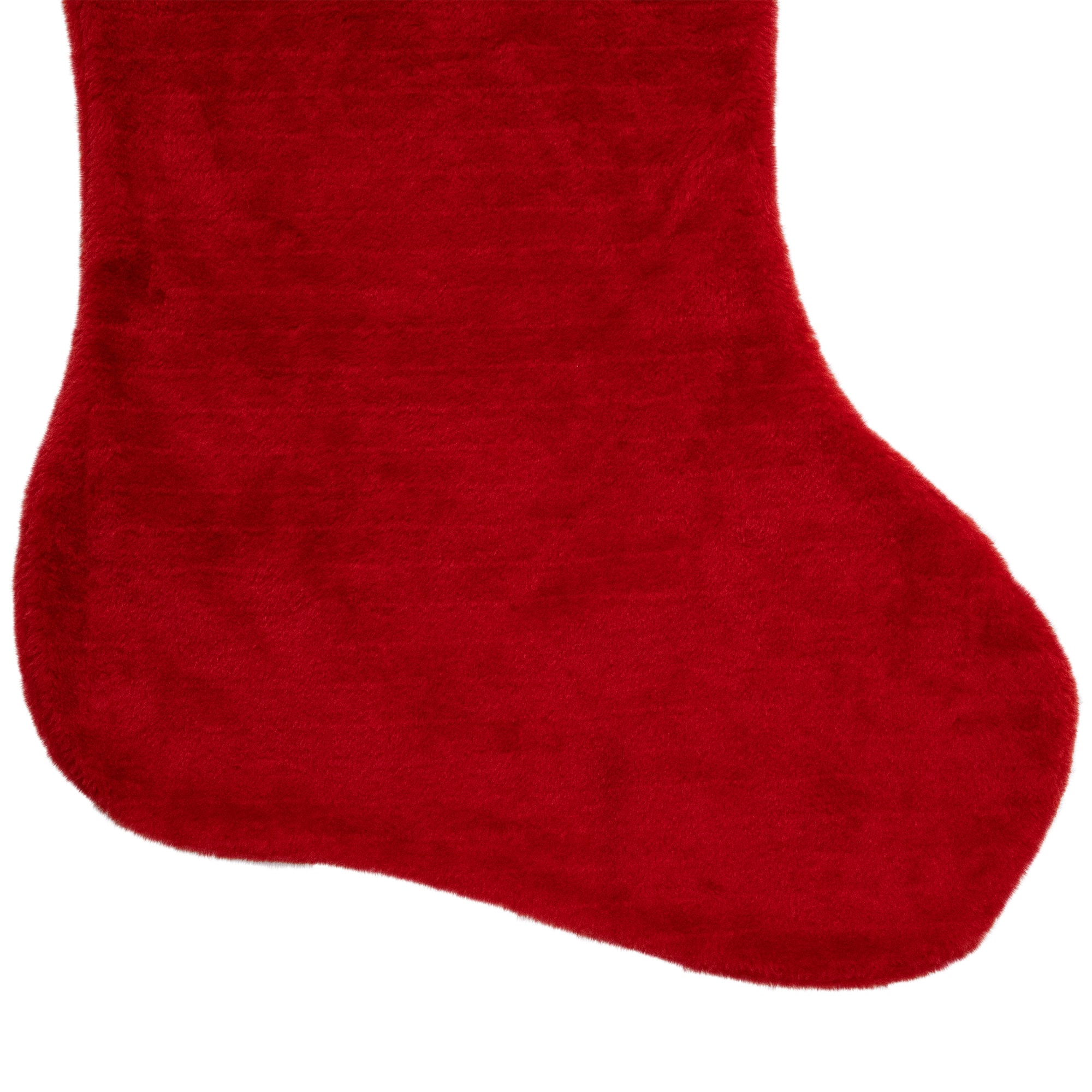35&#x22; Traditional Red with White Cuff Plush Christmas Stocking