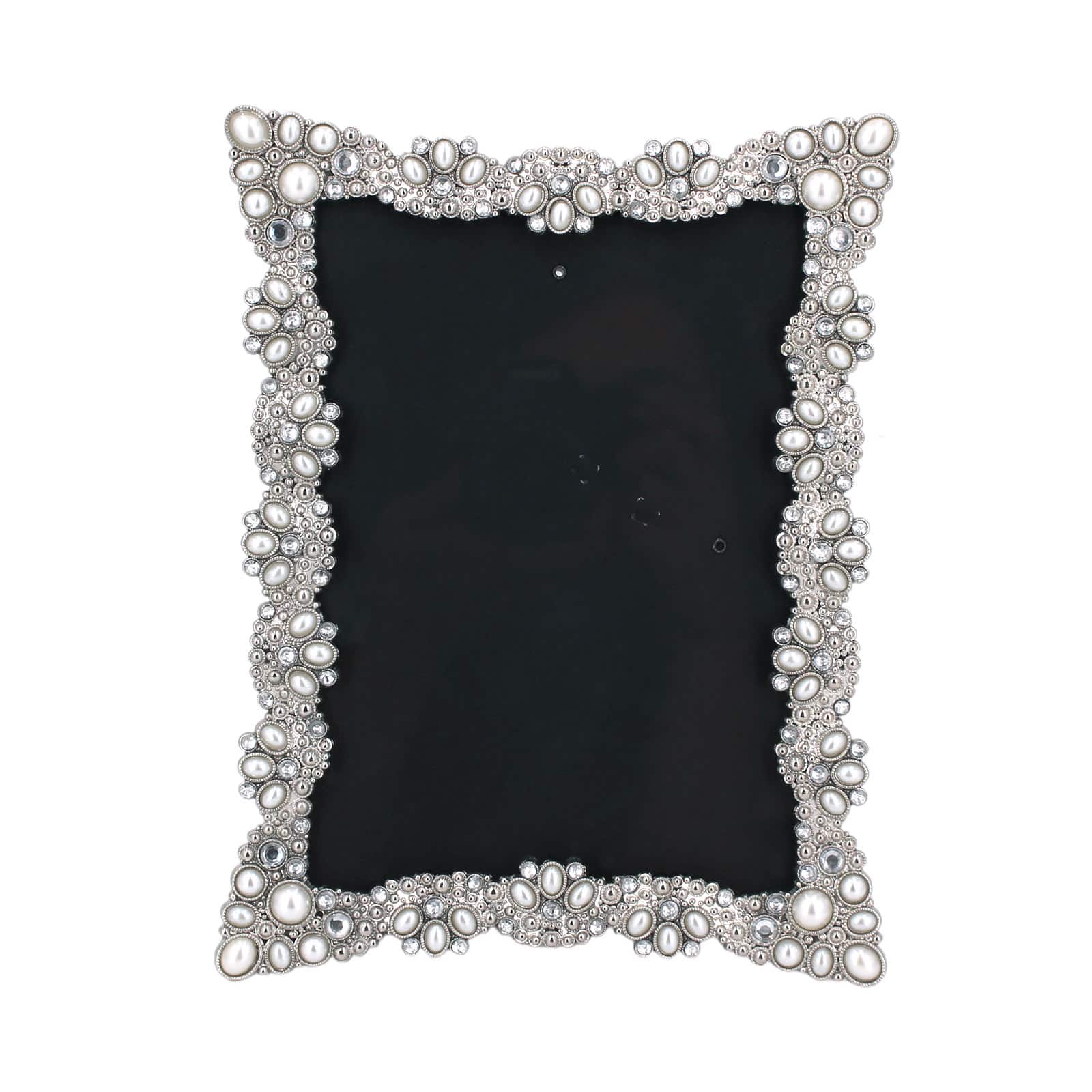 Expressions&#x2122; 5&#x22; x 7&#x22; Silver Jeweled Metal Frame by Studio D&#xE9;cor&#xAE;
