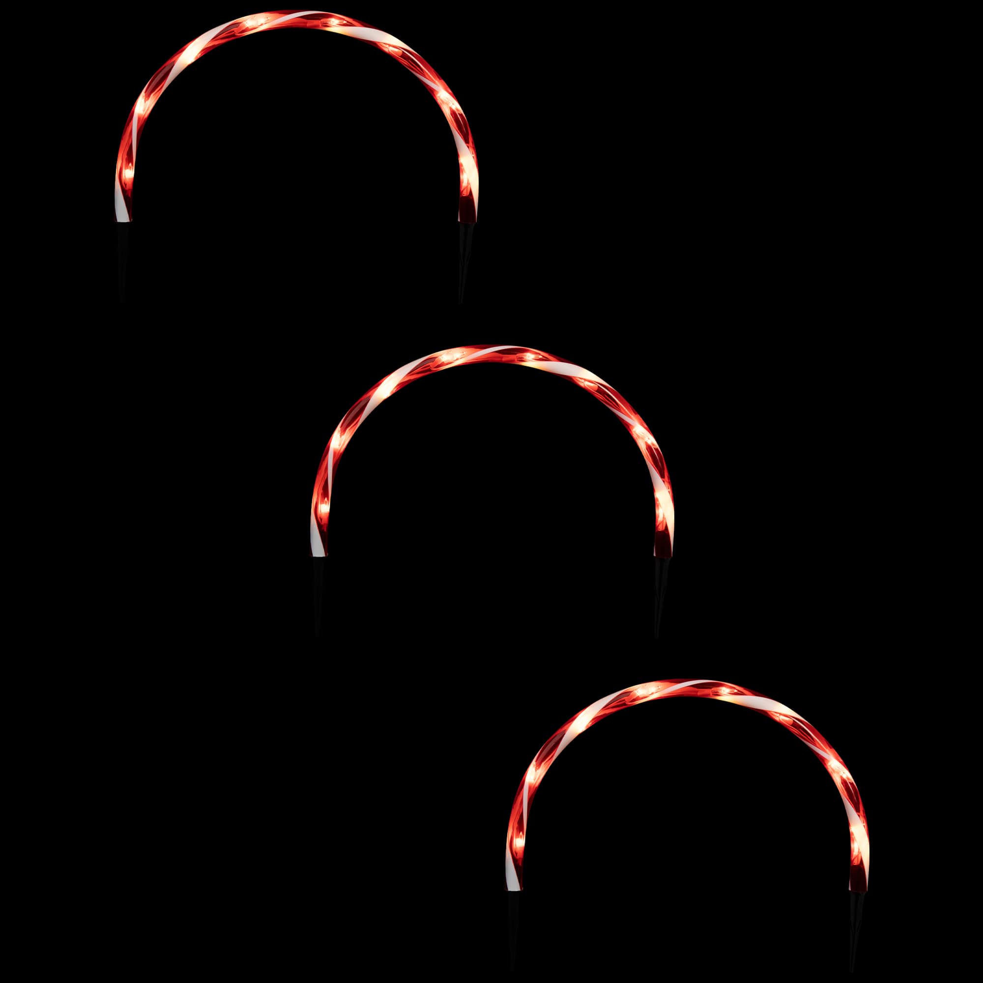 3ct. Candy Cane Arch Outdoor Christmas Pathway Markers