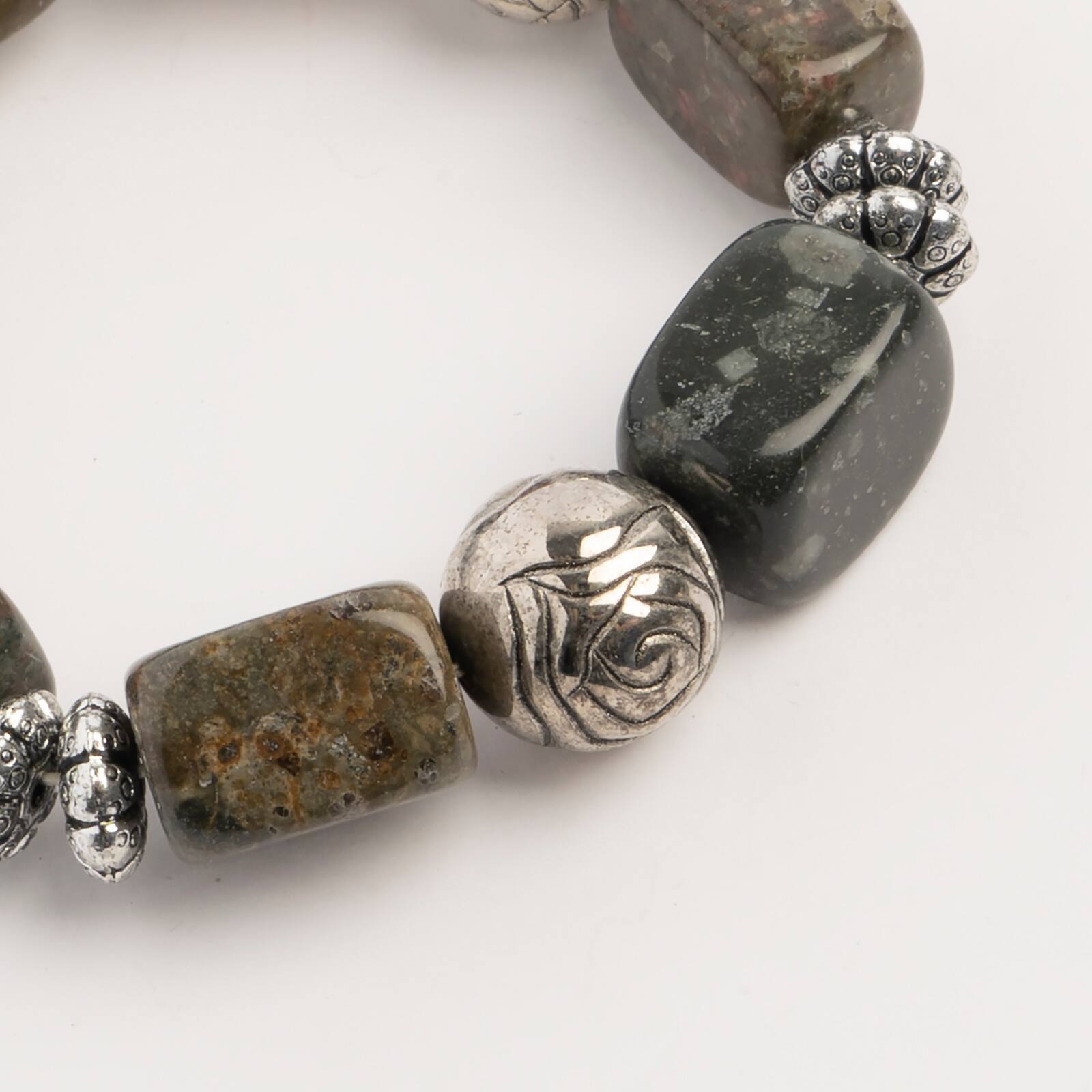 John Bead Jasper No.86 Natural Stone Stretch Bracelet