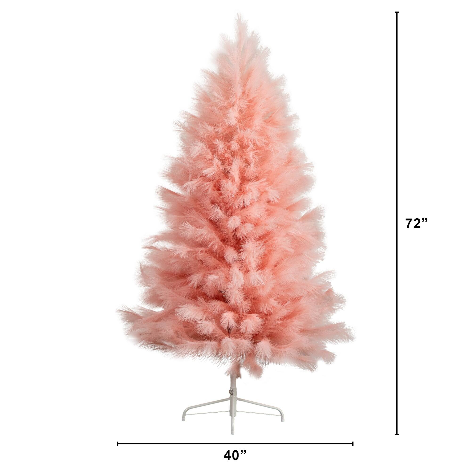 6ft. Unlit Pink Pampas Grass Artificial Christmas Tree