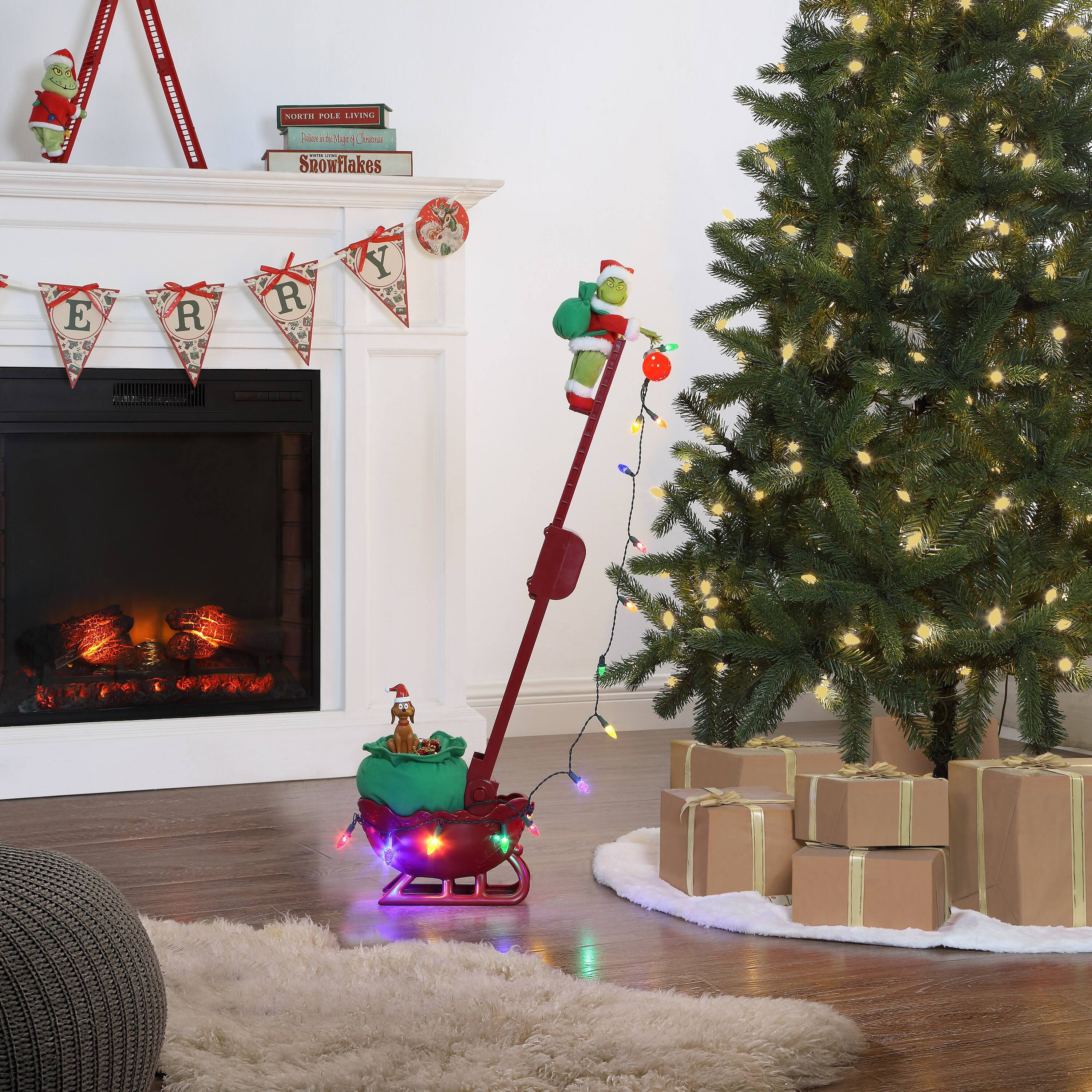 Mr. Christmas 35.5" Grinch's Animated Utility Sleigh