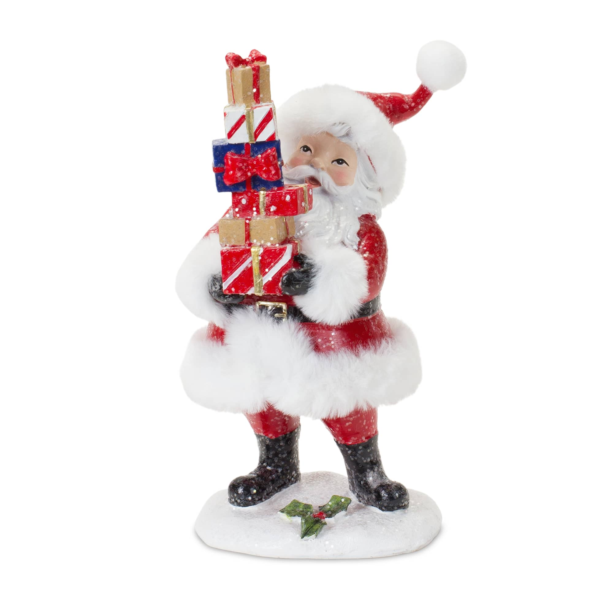 Fluffy Santa Figurine Set