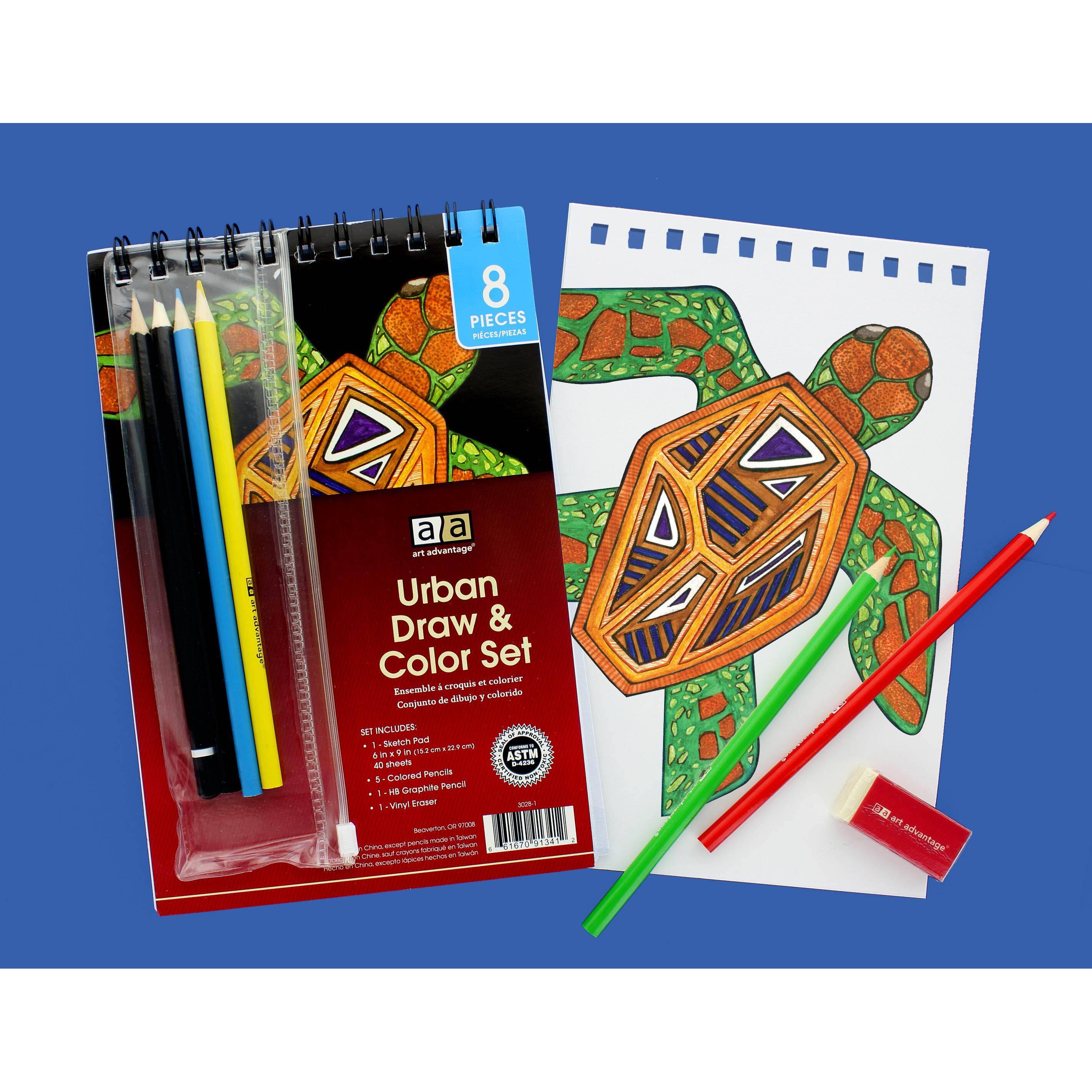 Art Advantage&#xAE; Urban Draw &#x26; Color Set