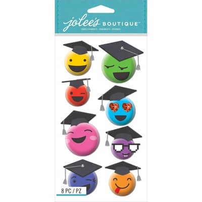 NEW Jolee's Boutique Dimensional Stickers GRADUATION RED CAP & GOWN W