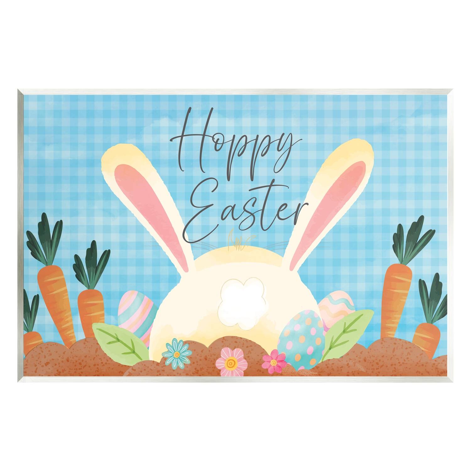 Stupell Industries Happy Easter Spring Carrot Garden Wall Plaque Art