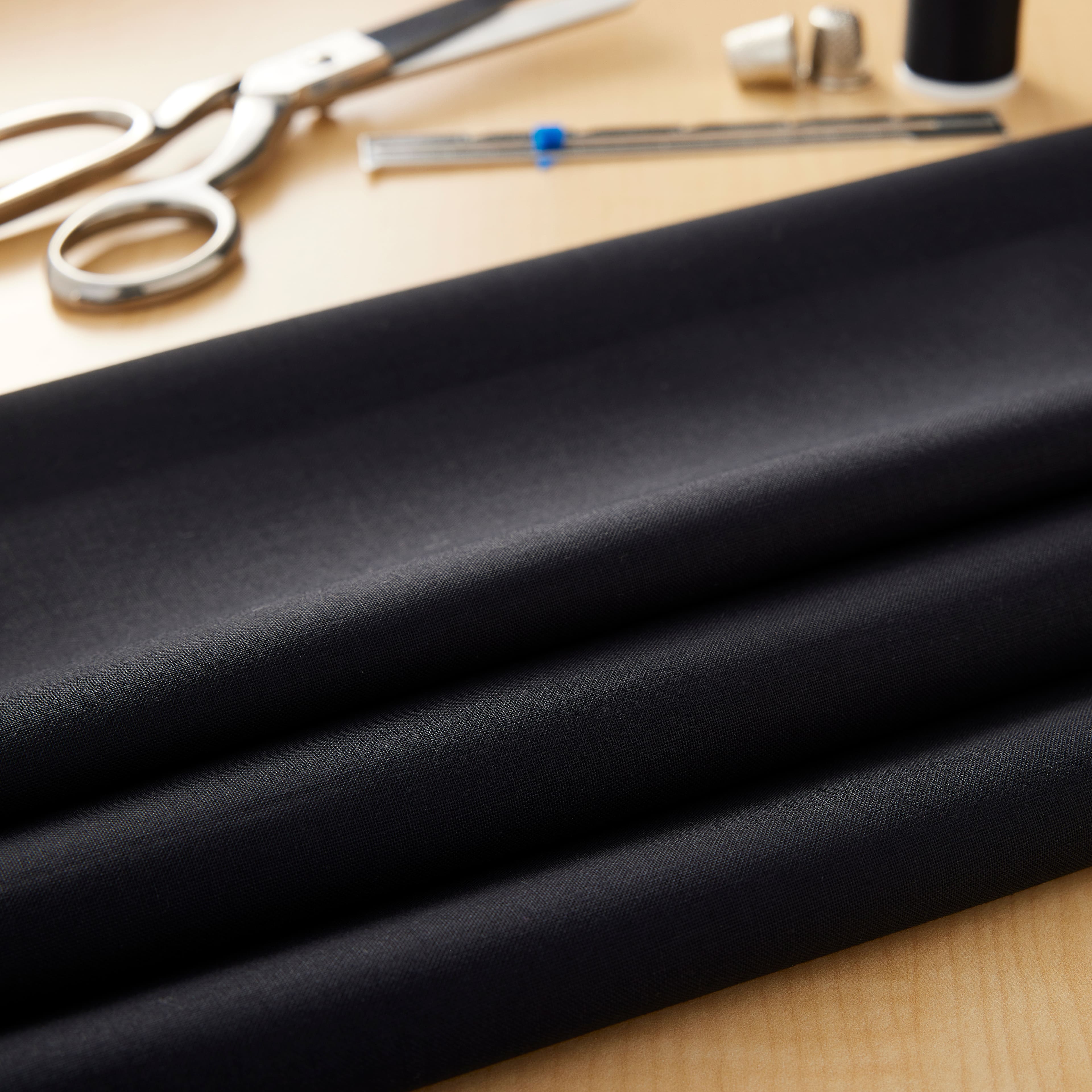 Springs Creative Black Solid Cotton Fabric