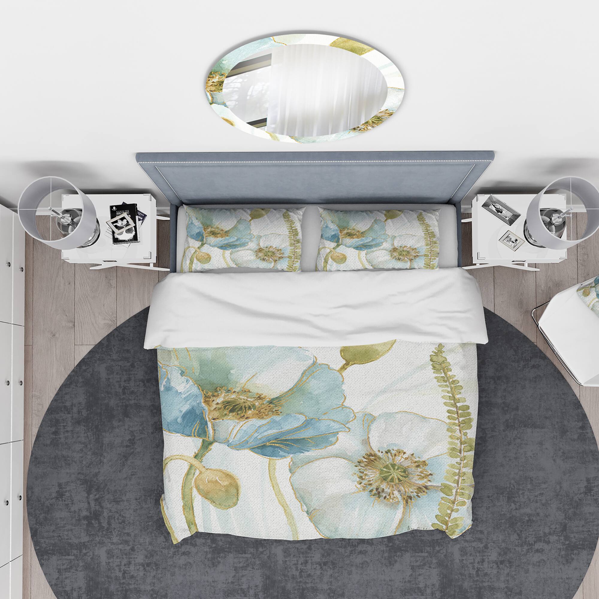 Designart &#x27;My Greenhouse Cottage Flowers III&#x27; Cottage Bedding Set - Duvet Cover &#x26; Shams