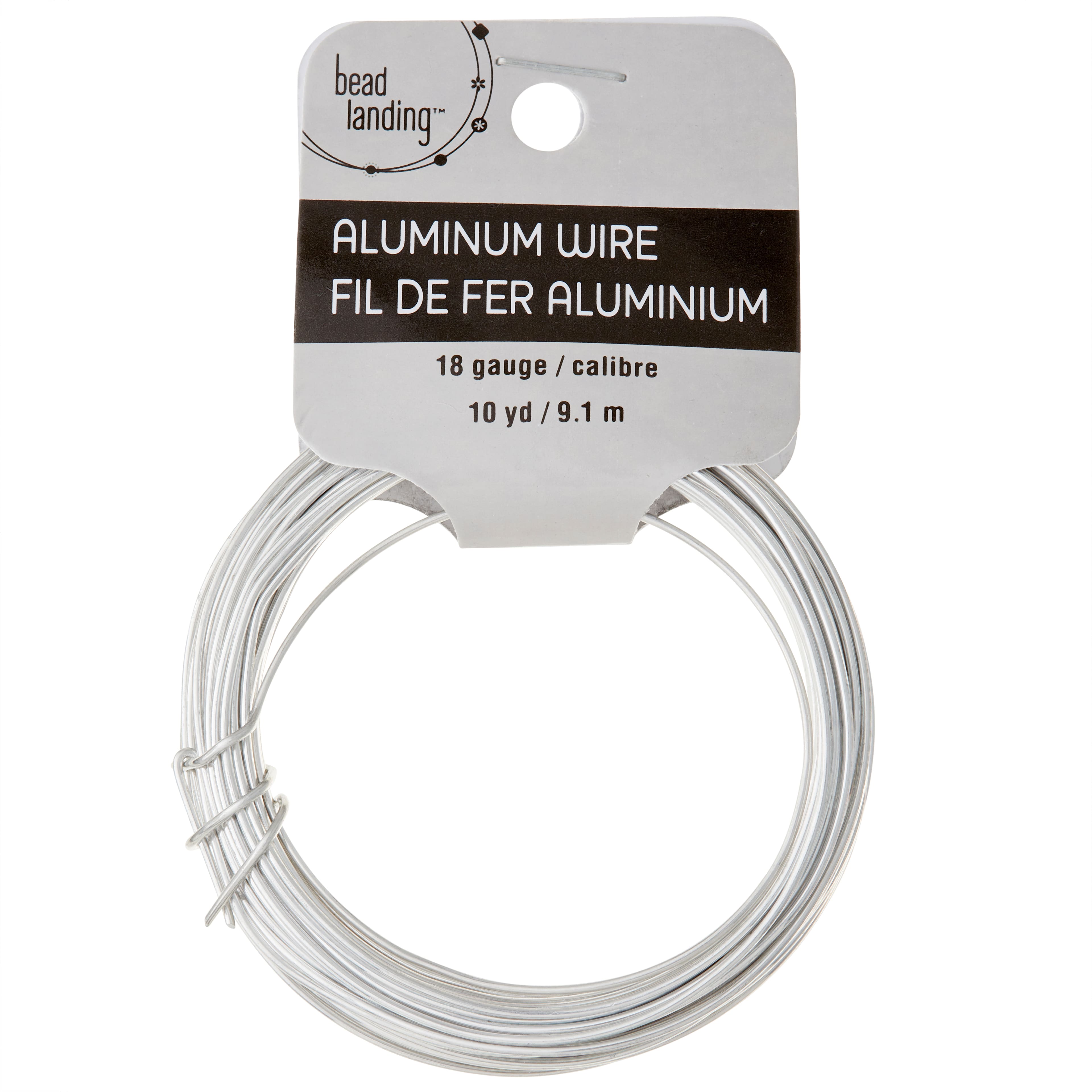 Rhodium 18-Gauge Aluminum Wire by Bead Landing, Size: 10, Silver