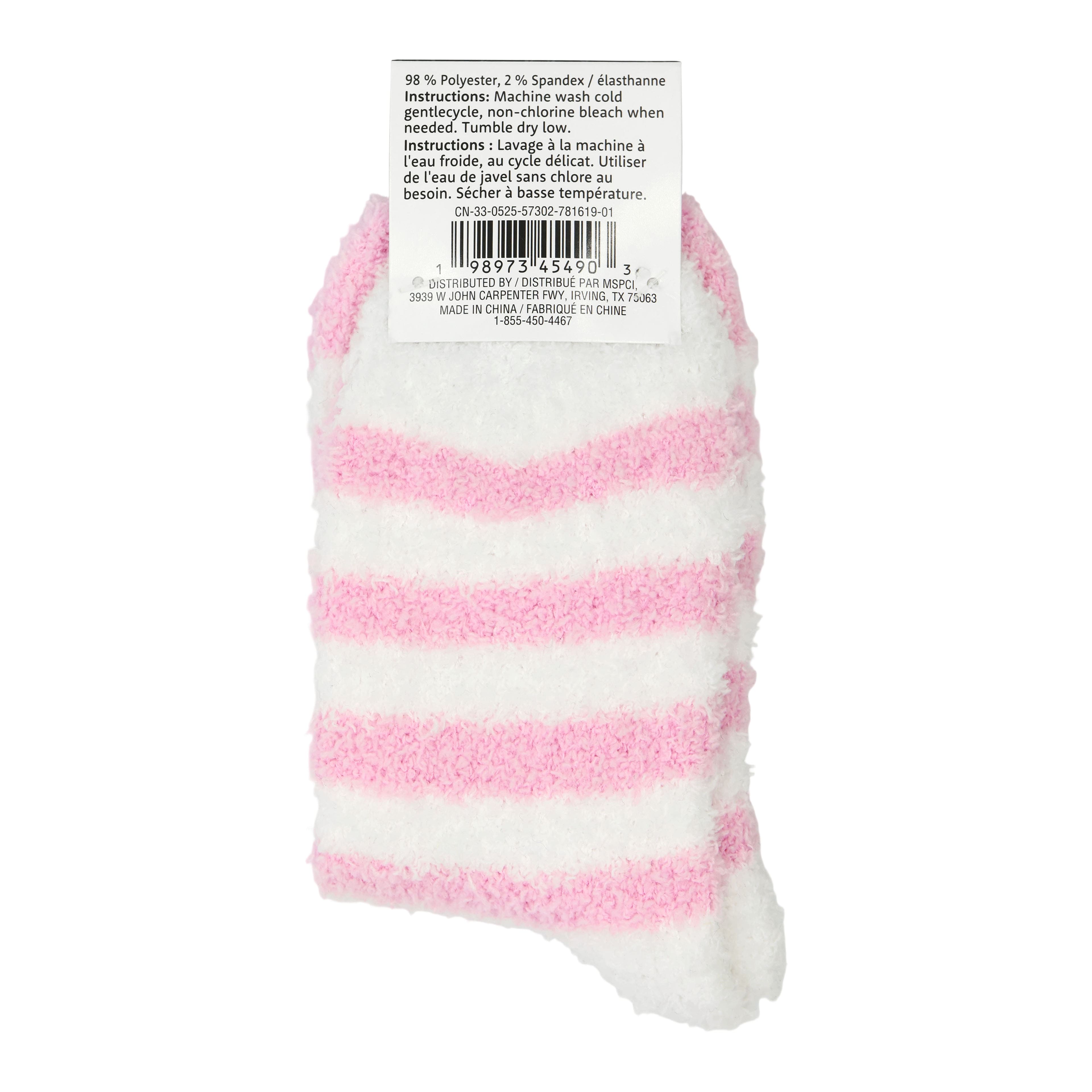 Pink &#x26; White Bat Fuzzy Socks by Creatology&#x2122;