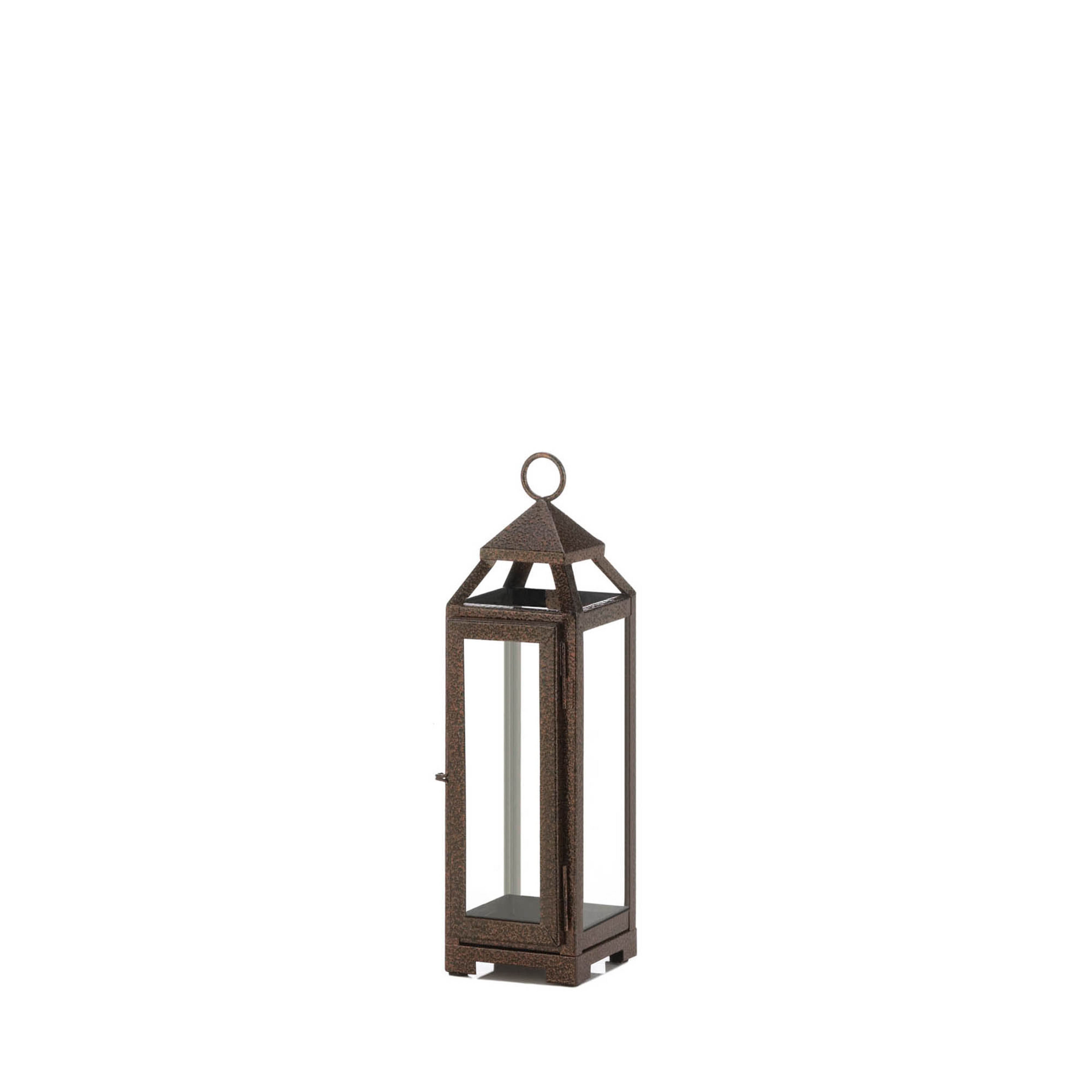 13&#x22; Iron &#x26; Glass Copper Lantern