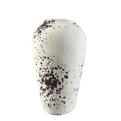 10" White & Black Speckled Ceramic Urn Vase by Ashland® image