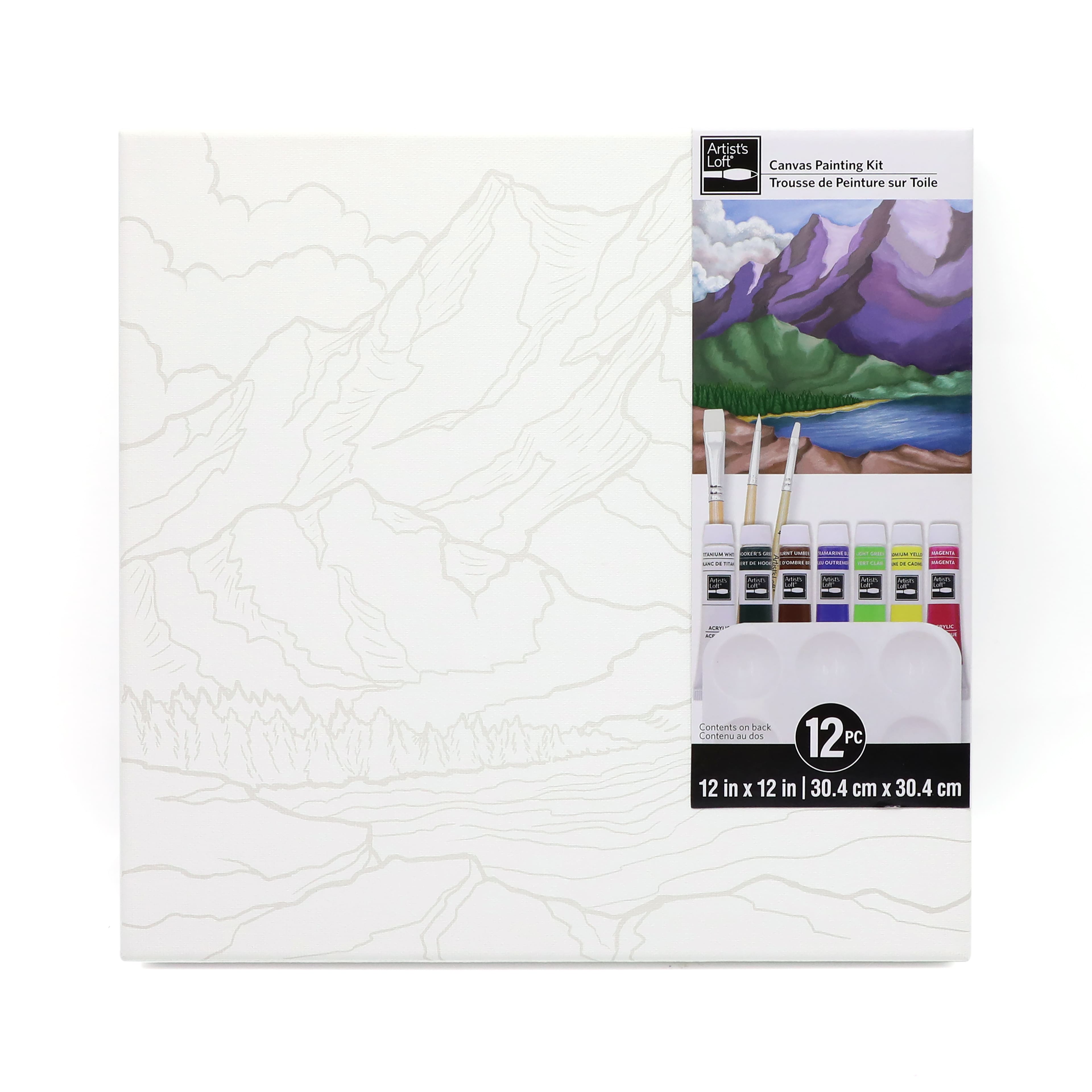 12&#x22; x 12&#x22; Mountain Lake Canvas Painting Kit by Artist&#x27;s Loft&#xAE;