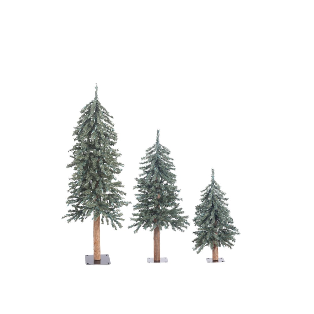 2ft., 3ft. & 4ft. Unlit Natural Bark Alpine Artificial Christmas Tree ...
