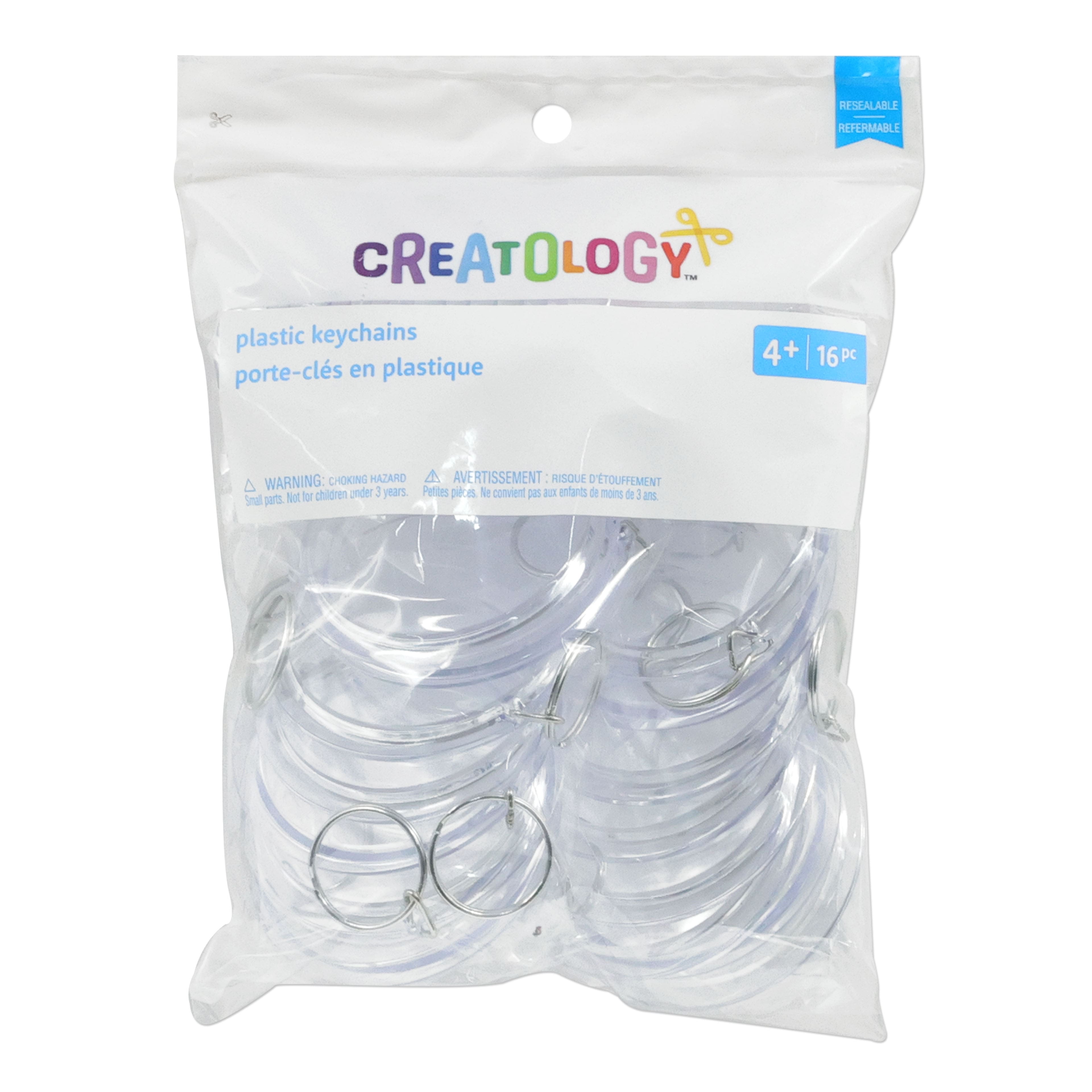 12 Packs: 16 ct. (192 total) Round Clear Plastic Keychains by Creatology™