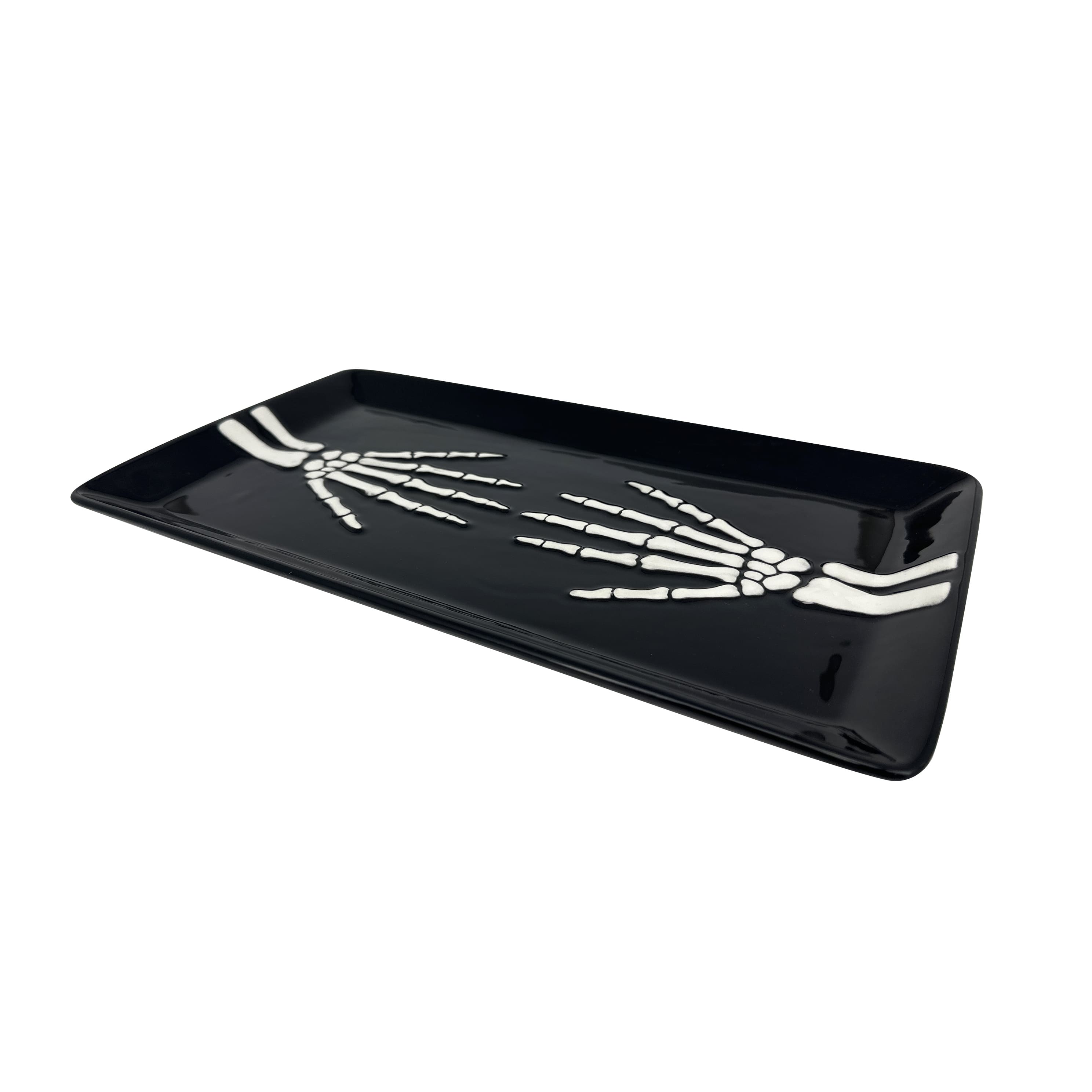 Black Skeleton Hands Serving Tray by Makery&#x2122;