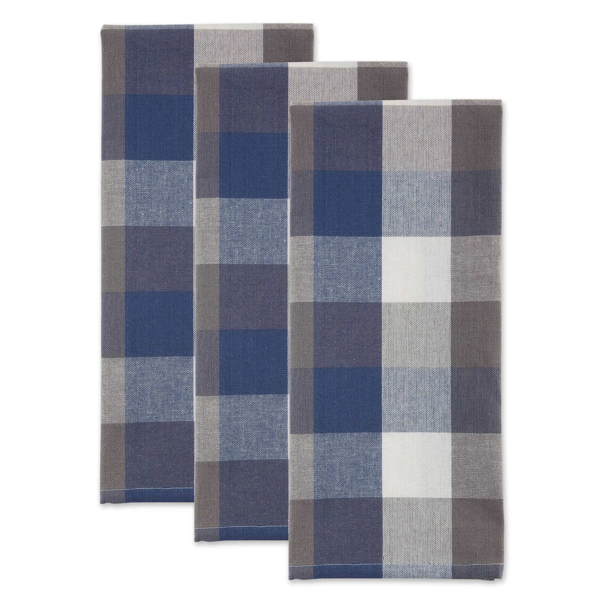 DII&#xAE; Tri-Color Checkered Dish Towels, 3ct.