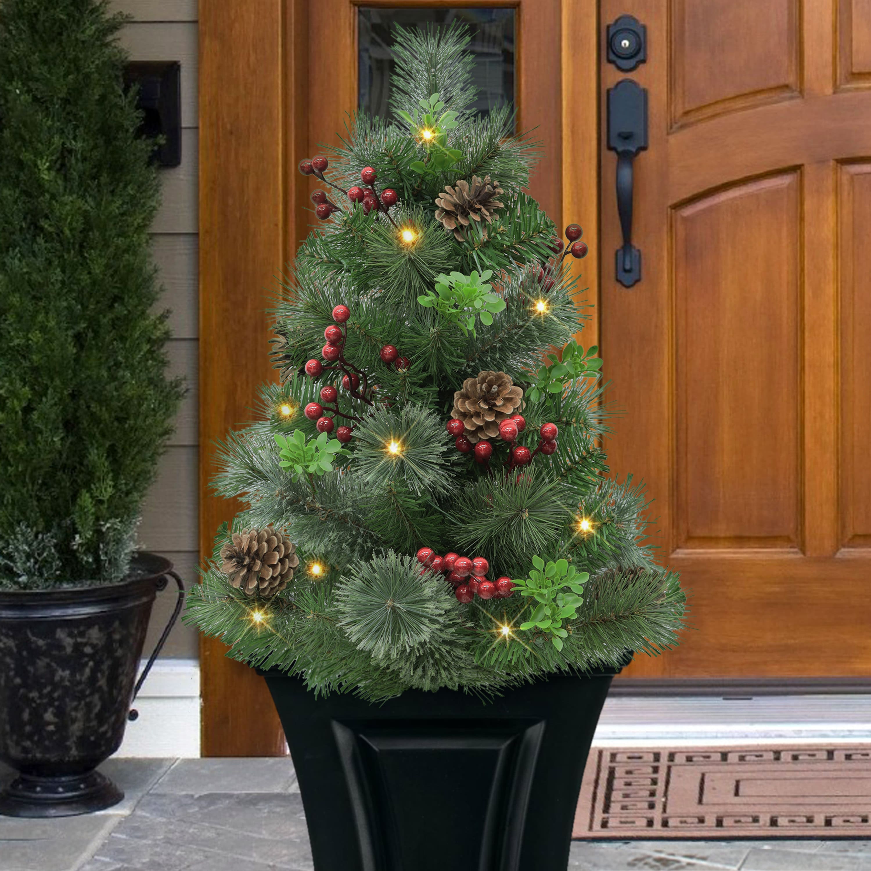 30&#x22; Pre-Lit Urn Filler with Battery-Operated Timer, 2ct.