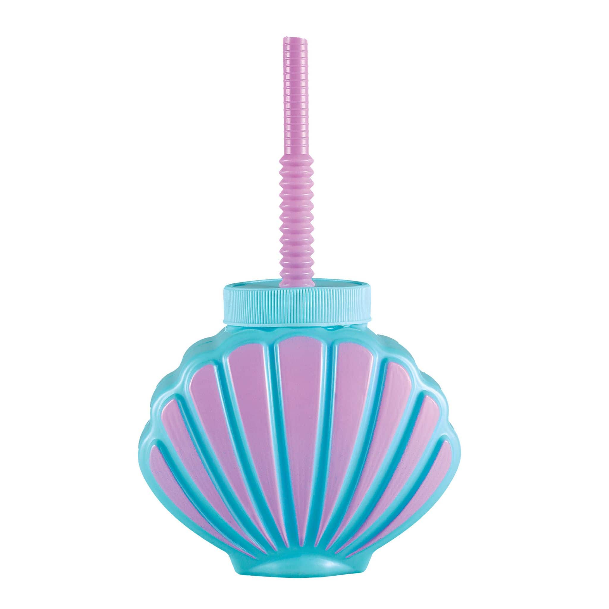 13.9oz. Summer Seashell Cups with Straws, 6ct.
