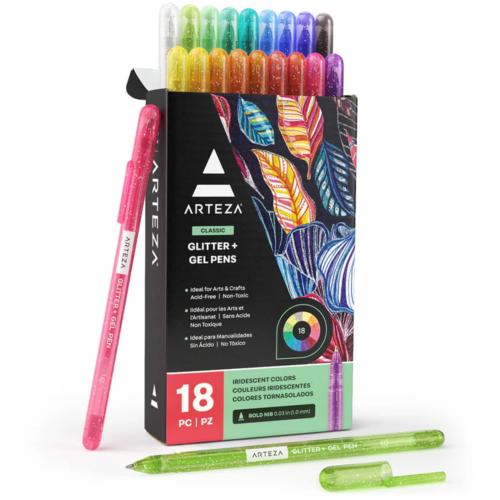 Arteza&#xAE; 1mm Iridescent Super Glitter Gel Pens