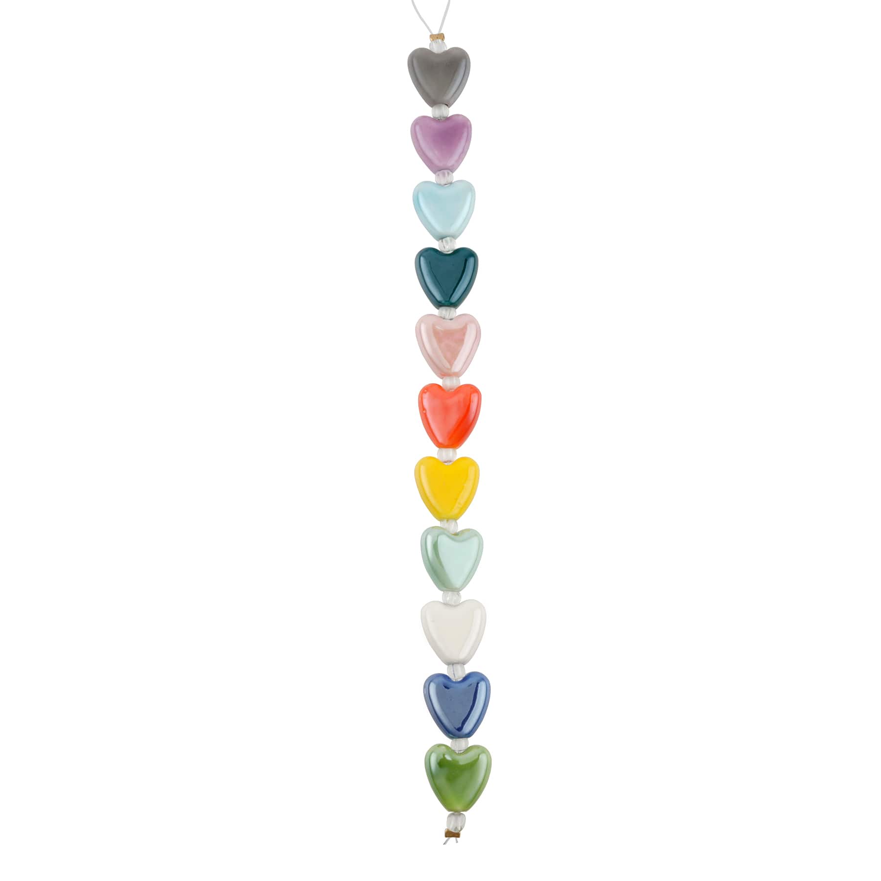 Multicolor Ceramic Heart Beads, 14mm by Bead Landing&#x2122;