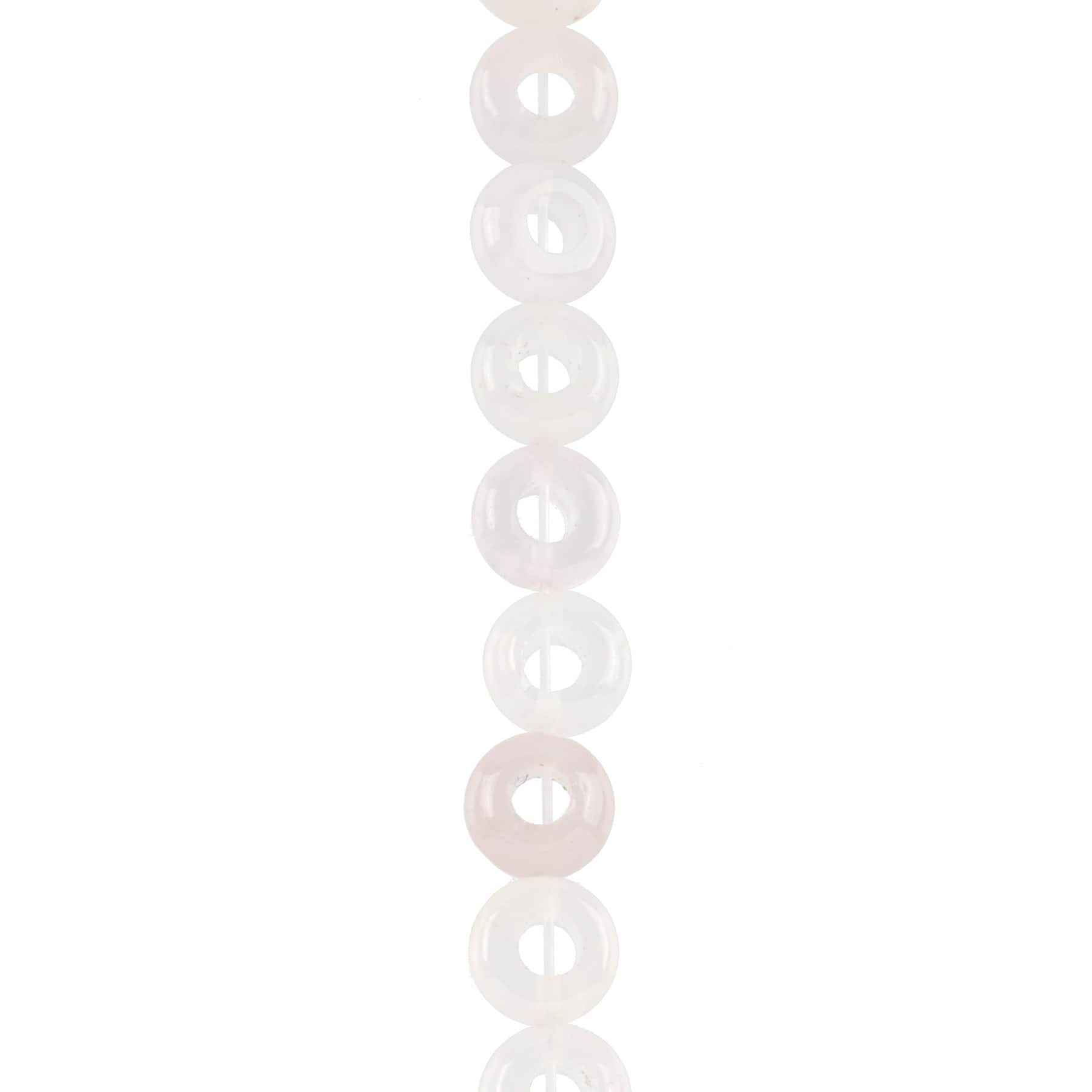 Rose Quartz Donut Beads, 10mm by Bead Landing&#x2122;