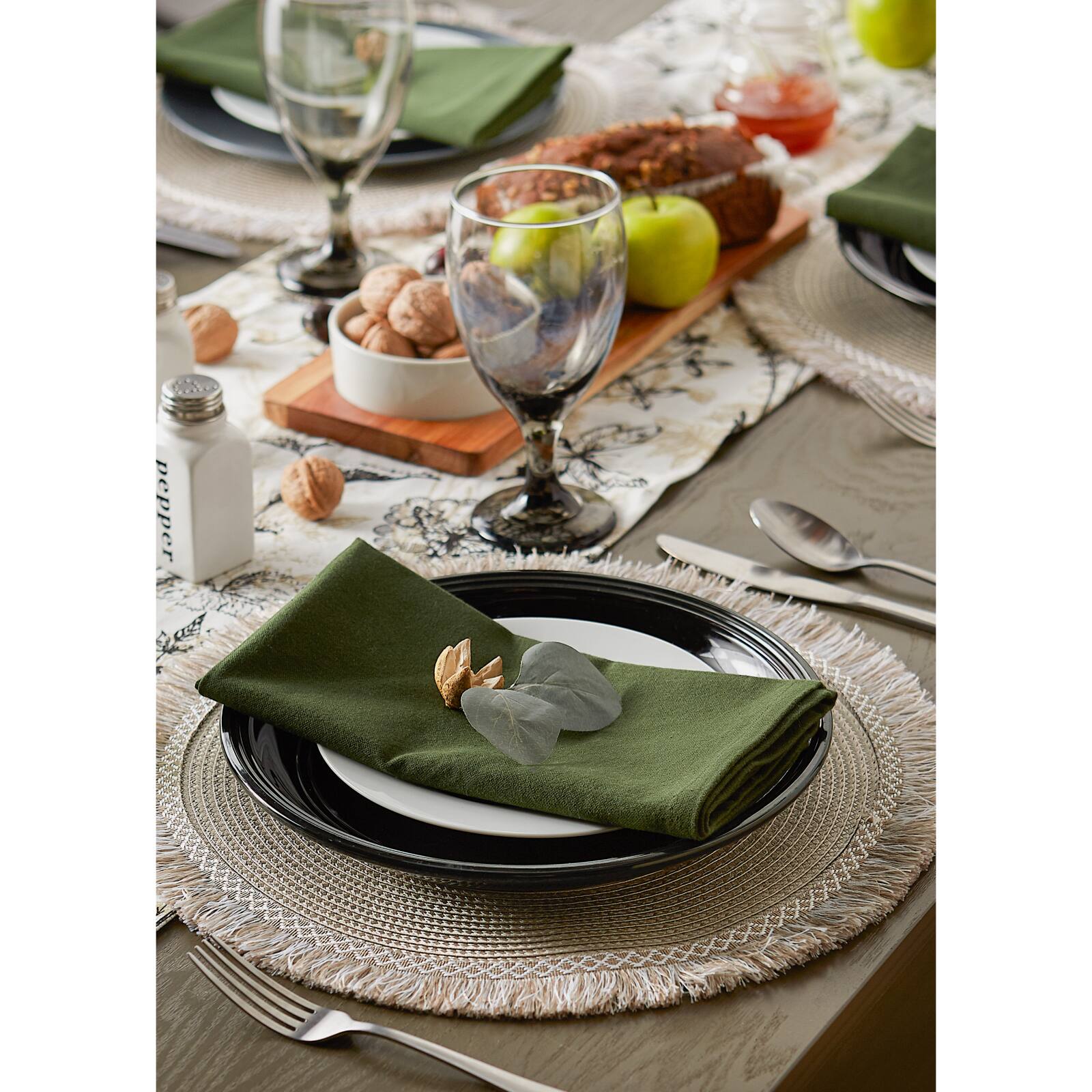 DII&#xAE; Round Fringed Placemats, 6ct.