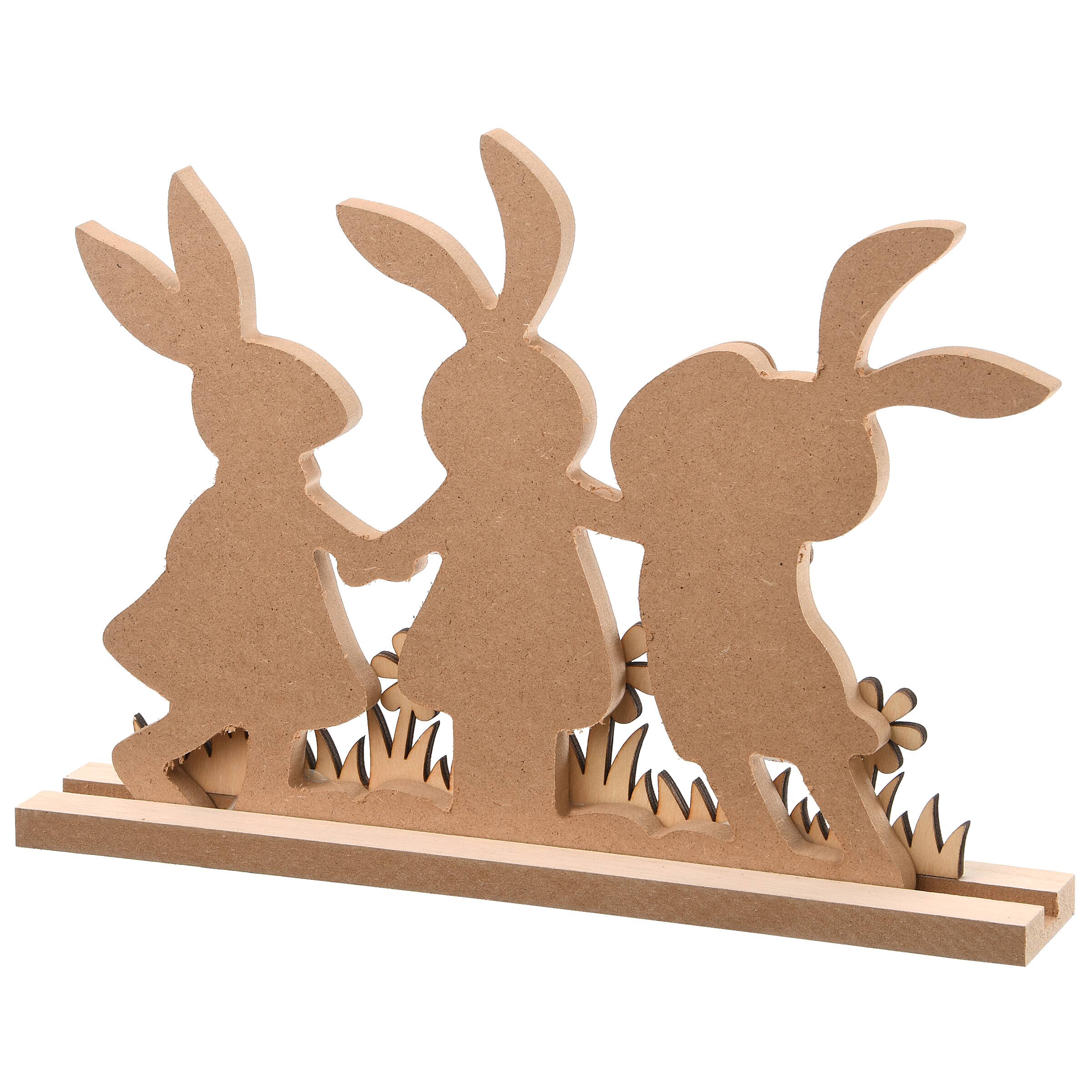 9&#x22; Easter Bunny Wood D&#xE9;cor Accent