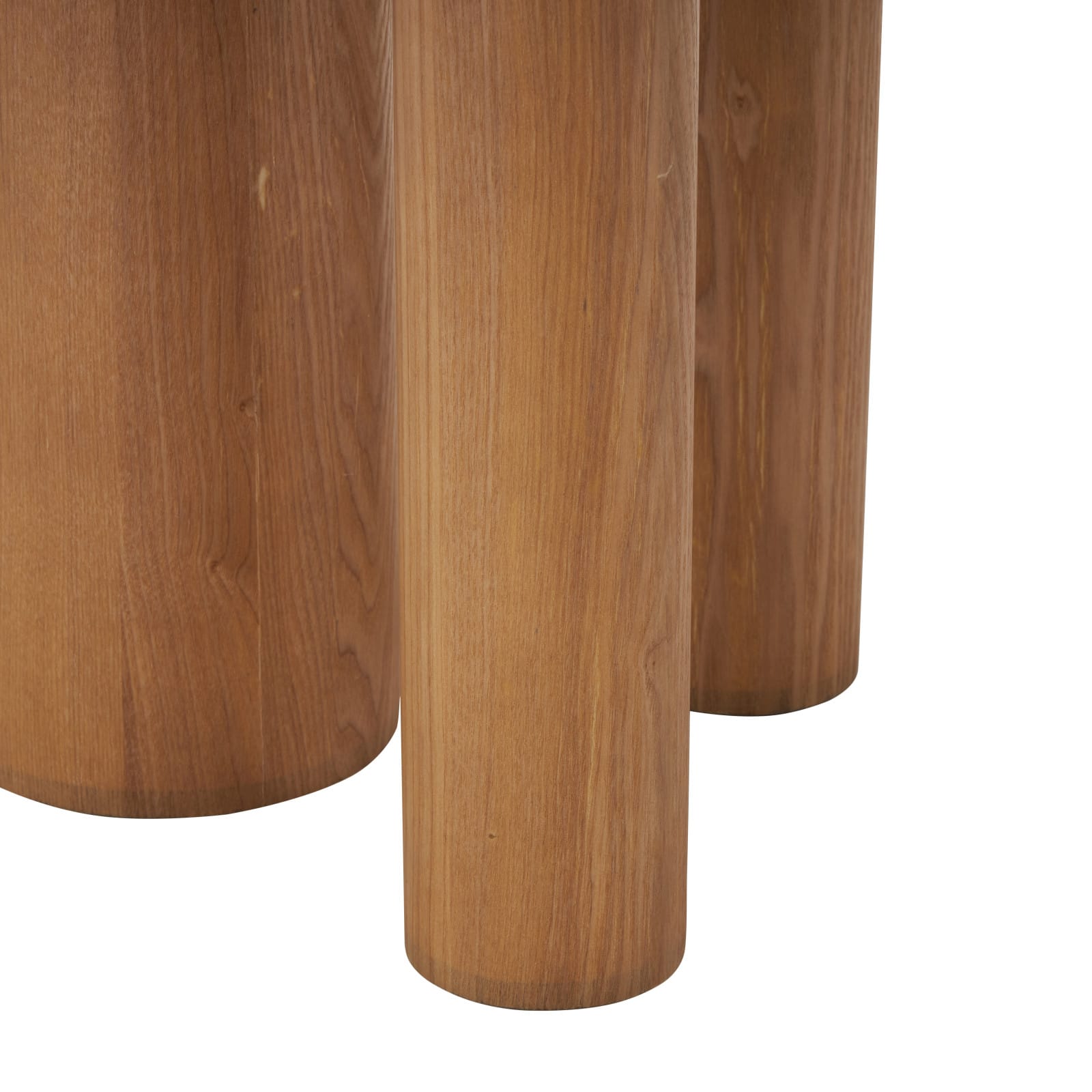 20" Brown Wood with Beige Marble Tabletop Accent Table