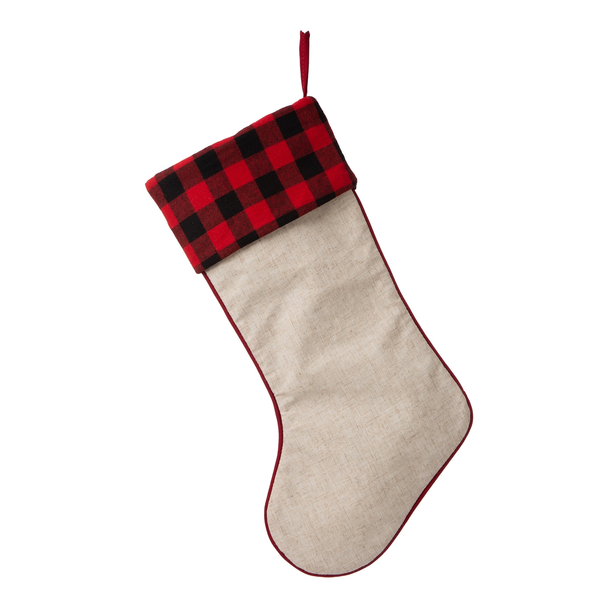 Glitzhome&#xAE; 21&#x22; LED Embroidered Dog Linen Christmas Stocking