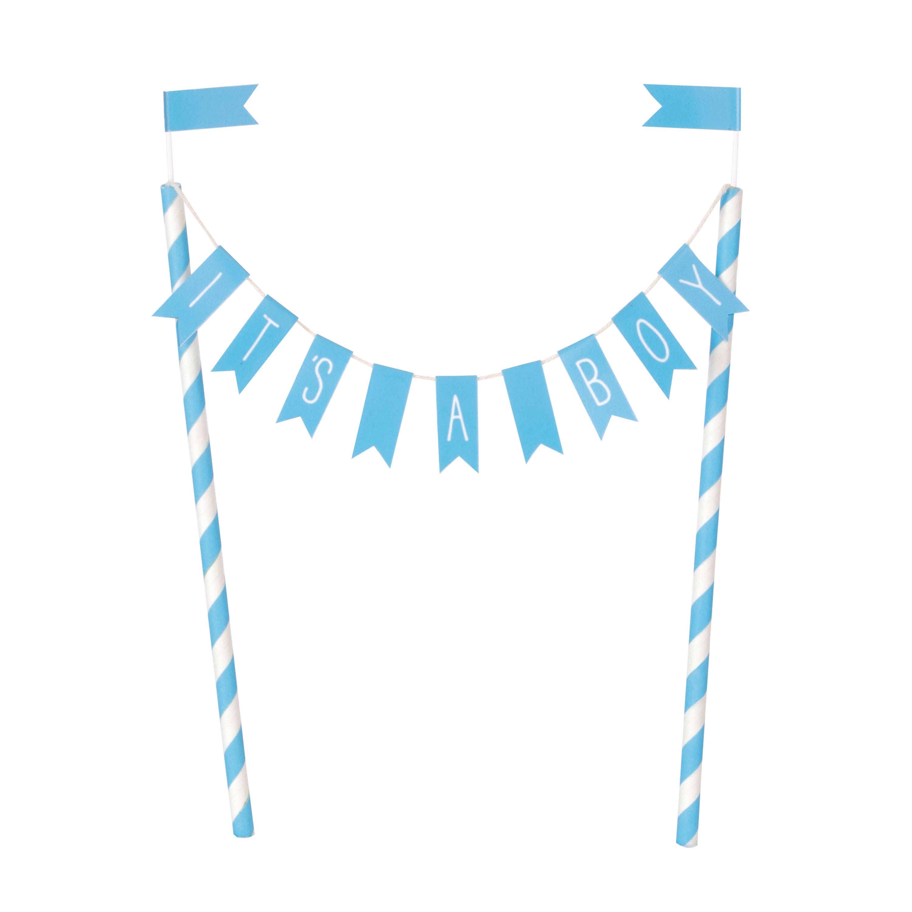 Blue Its A Boy Bunting Cake Banner Blue Baby Shower Supplies