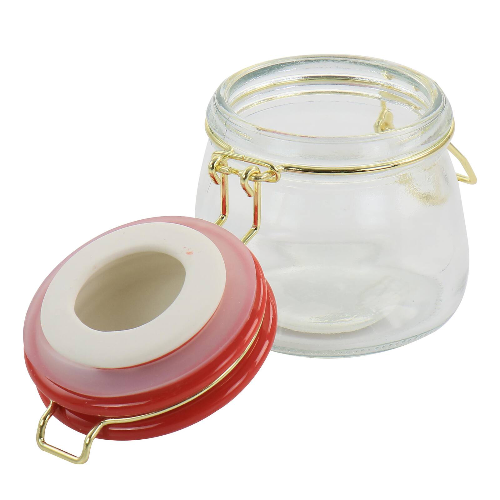 Gibson Home® 5oz. Clear Glass Jars with Red Lids, 6ct.