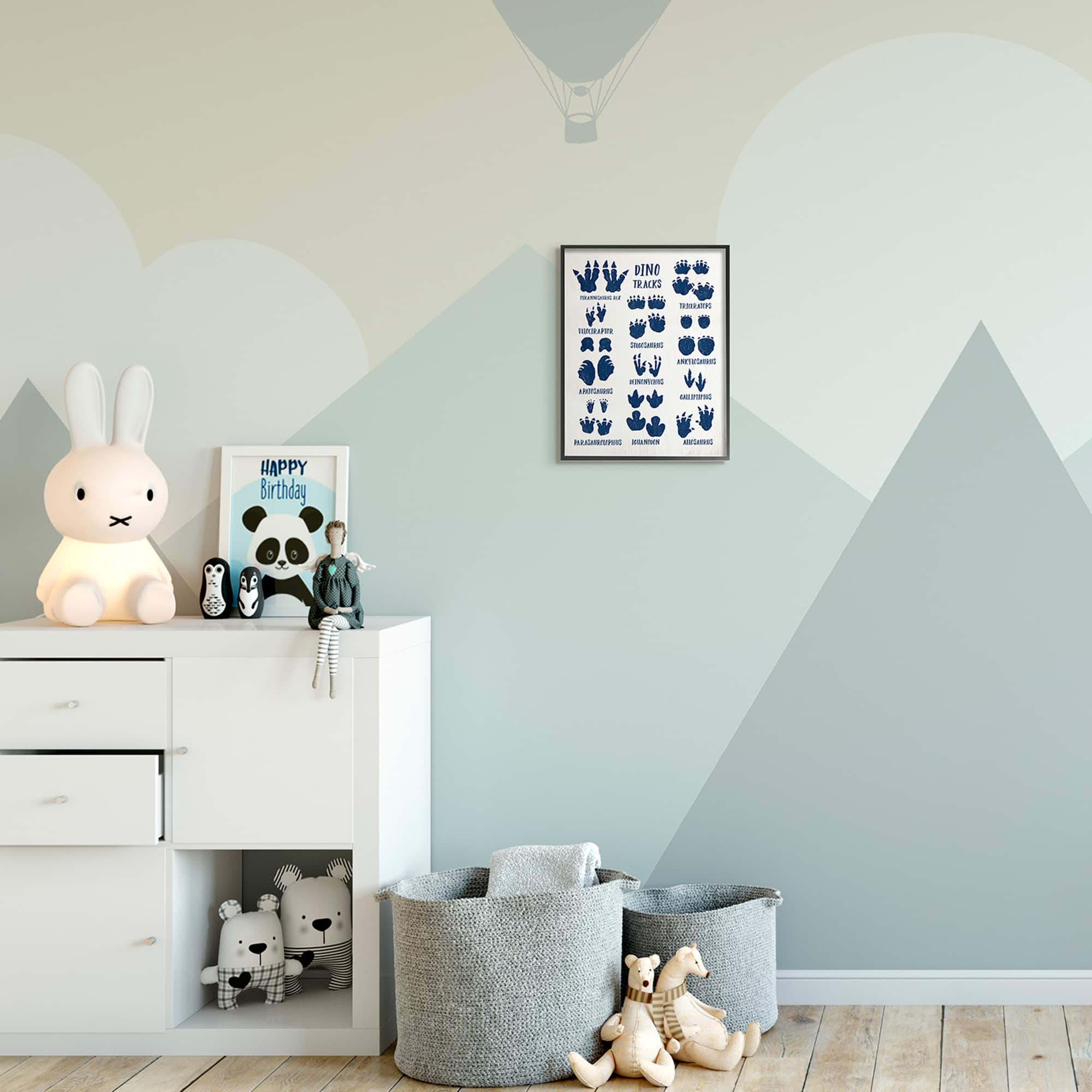 Stupell Industries Chart of Dinosaur Tracks Wall Accent with Black Frame