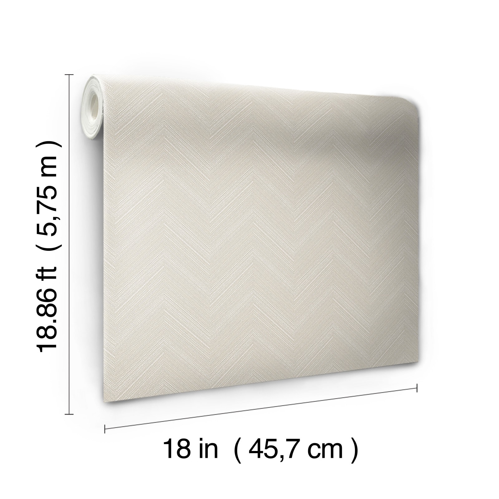 RoomMates White & Beige Herringbone Weave Peel & Stick Wallpaper