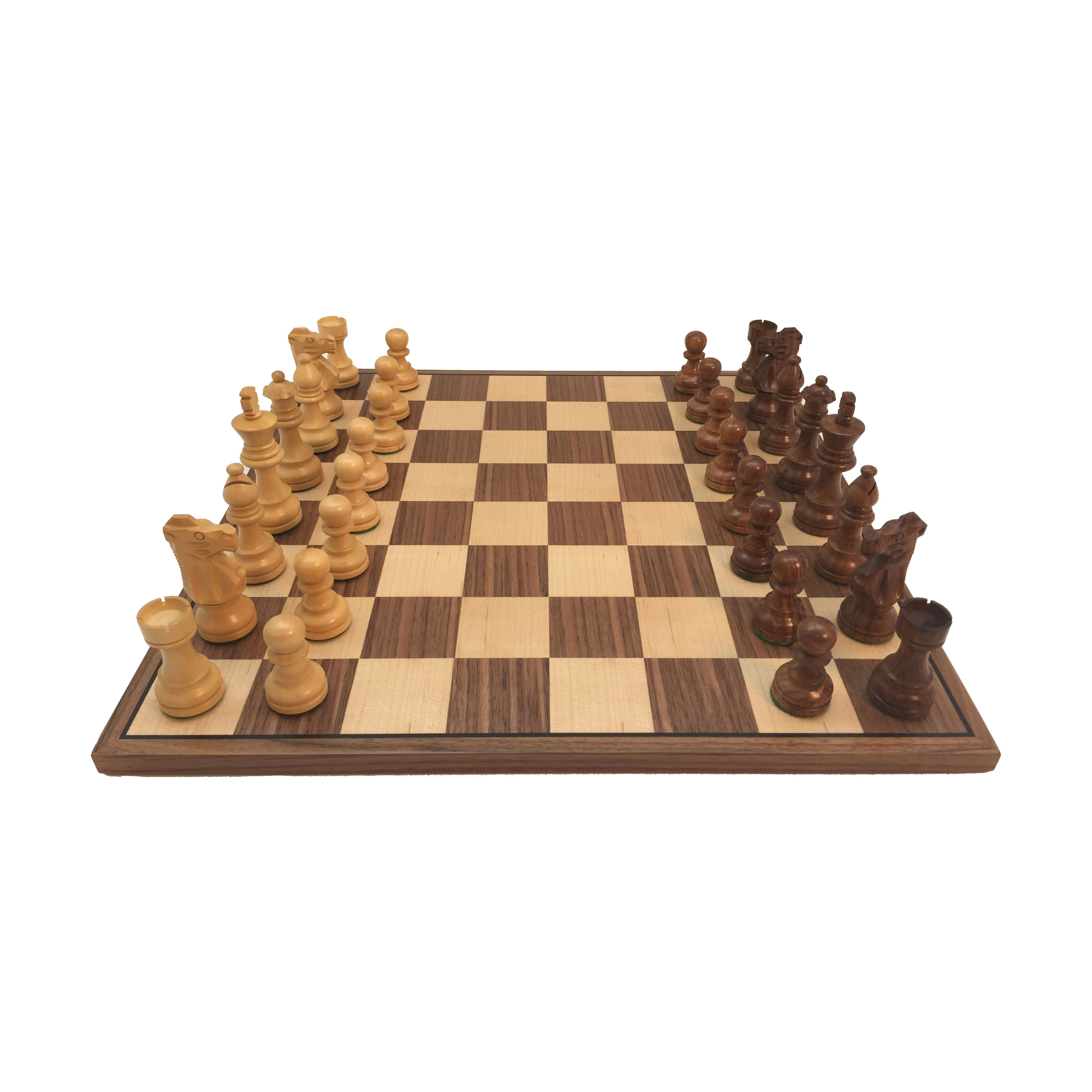 3.5&#x22; Sheesham French Chess Set with Walnut Board
