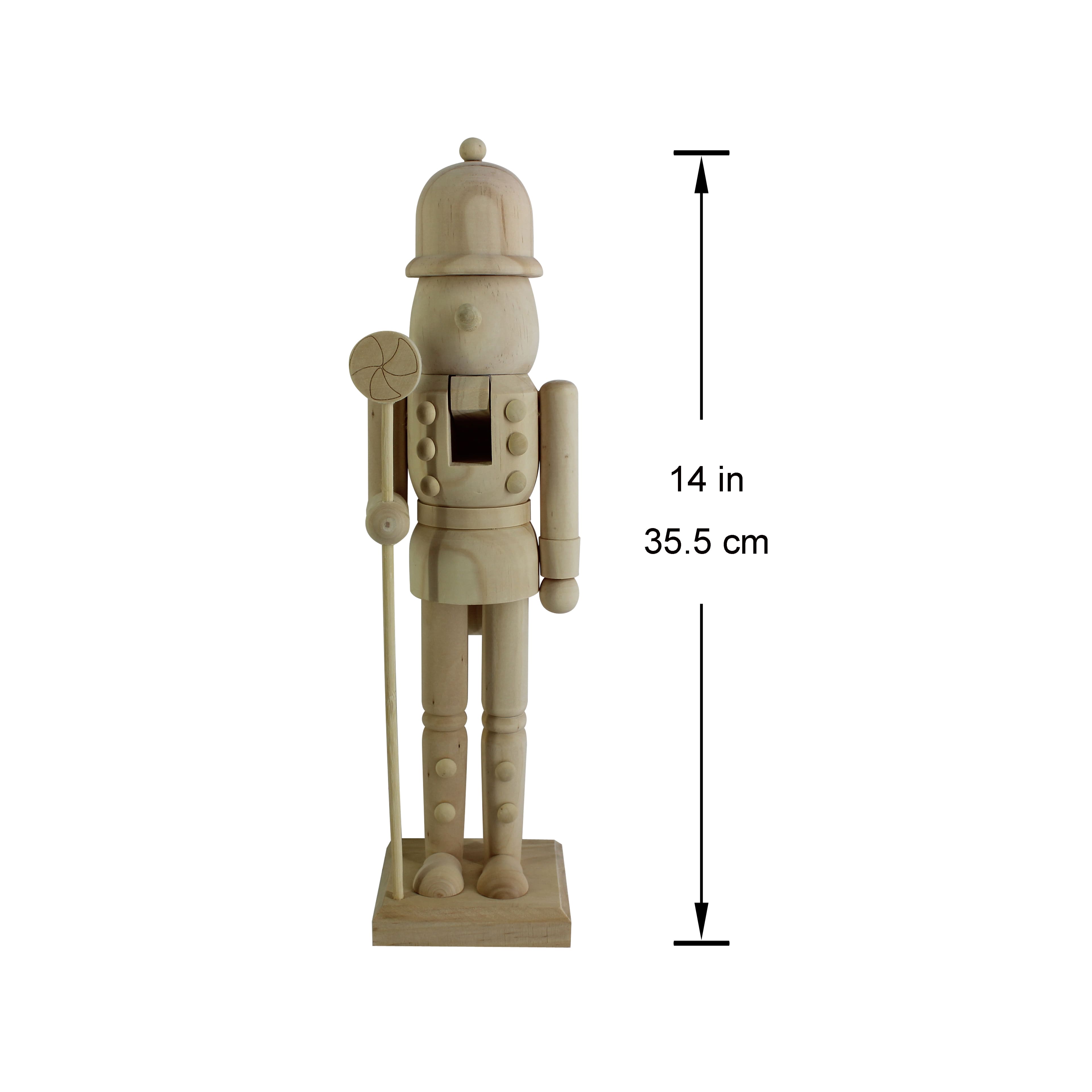 14&#x22; Soldier with Peppermint Staff DIY Pinewood Nutcracker by Make Market&#xAE;