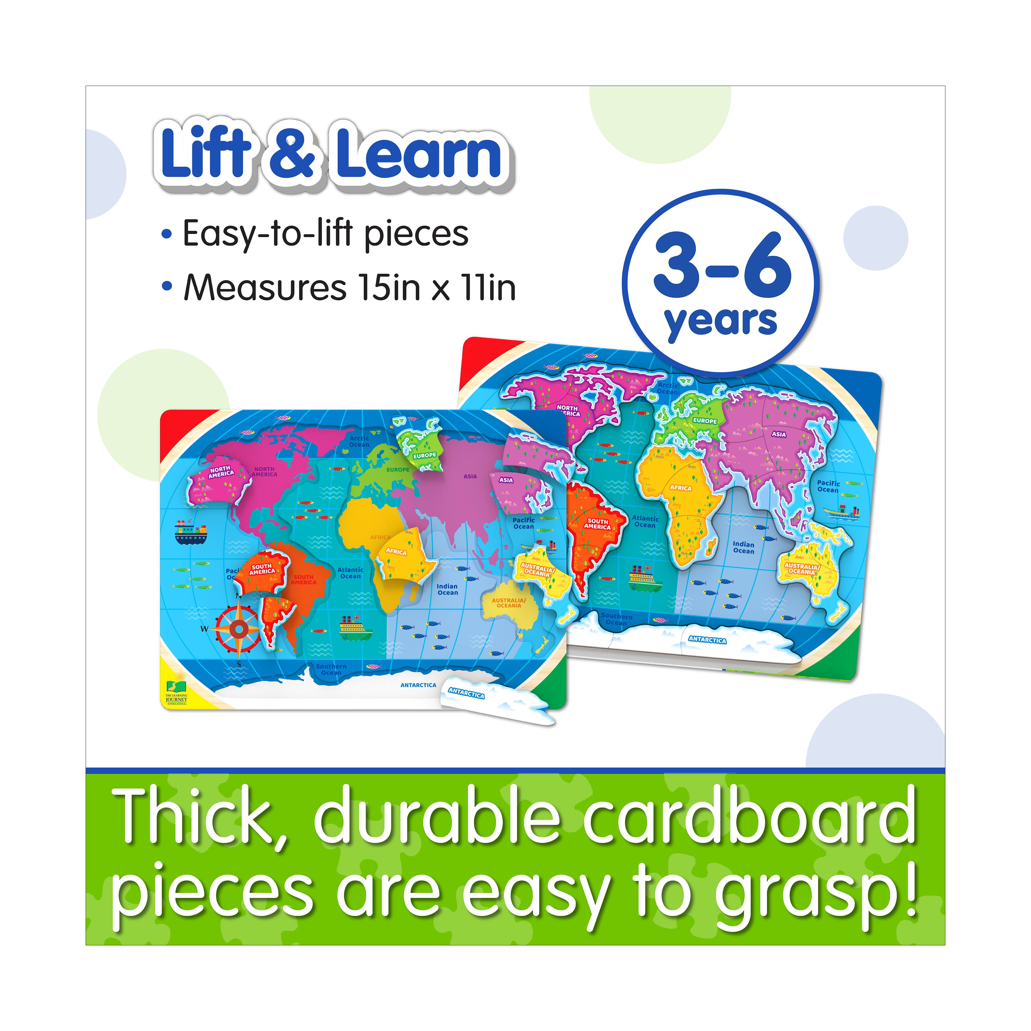 Lift & Learn Puzzle - Continents & Oceans: 22 Pcs