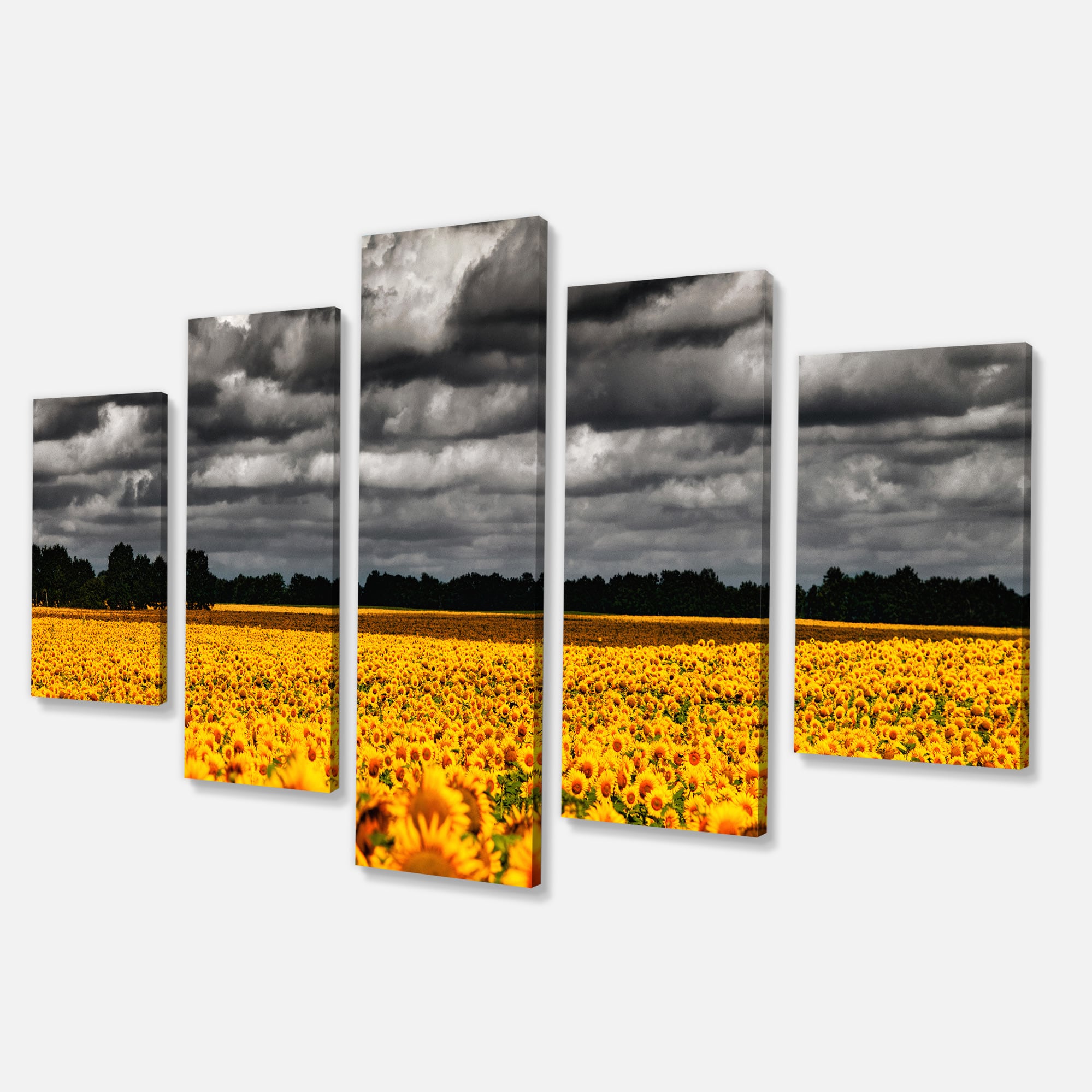 Designart - Van Gogh Summer with Clouds - Landscape Artwork Canvas