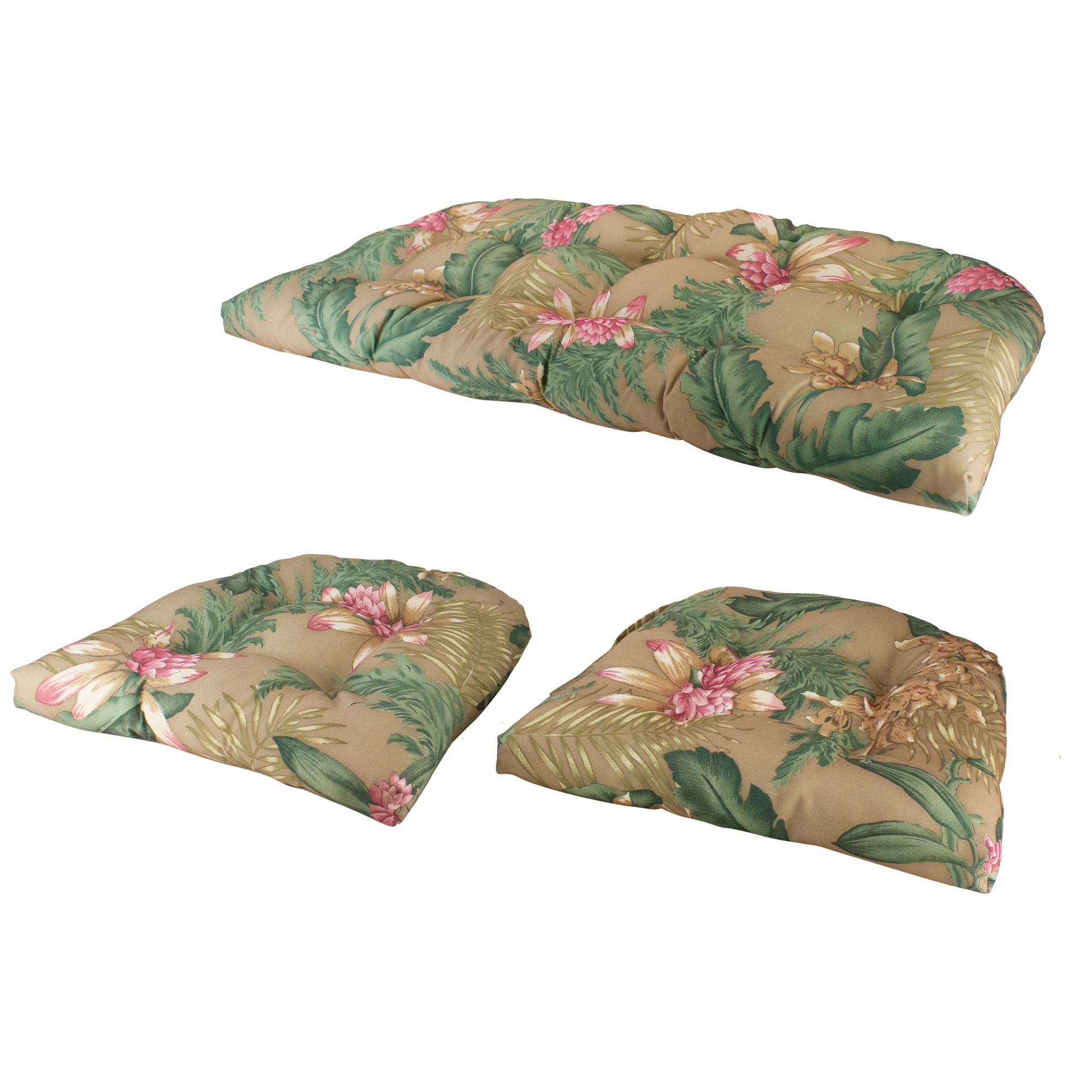 3 Piece Wicker Furniture Cushion Set