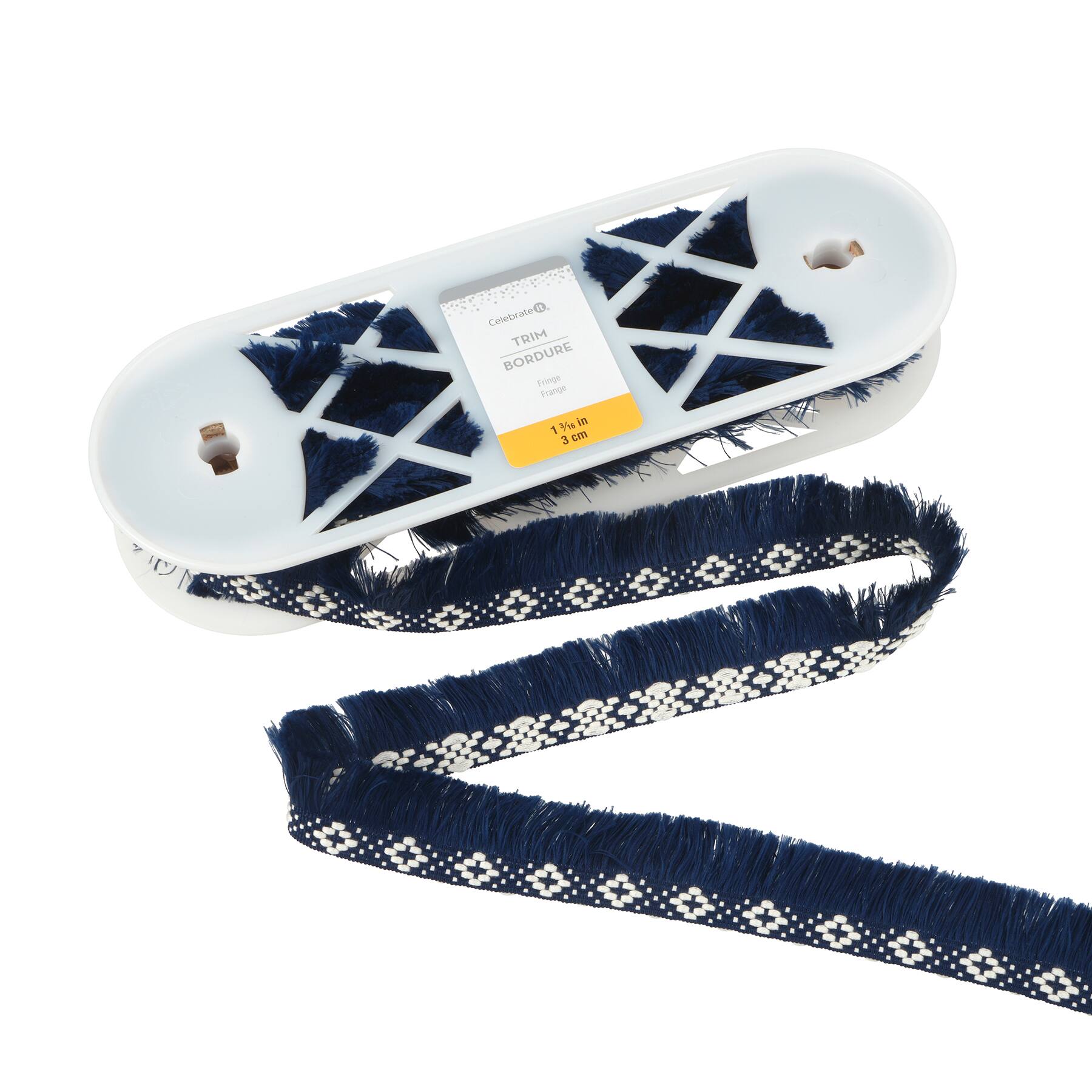 1 3/16&#x22; Diamond Jacquard Fringe Trim by Celebrate It&#xAE;