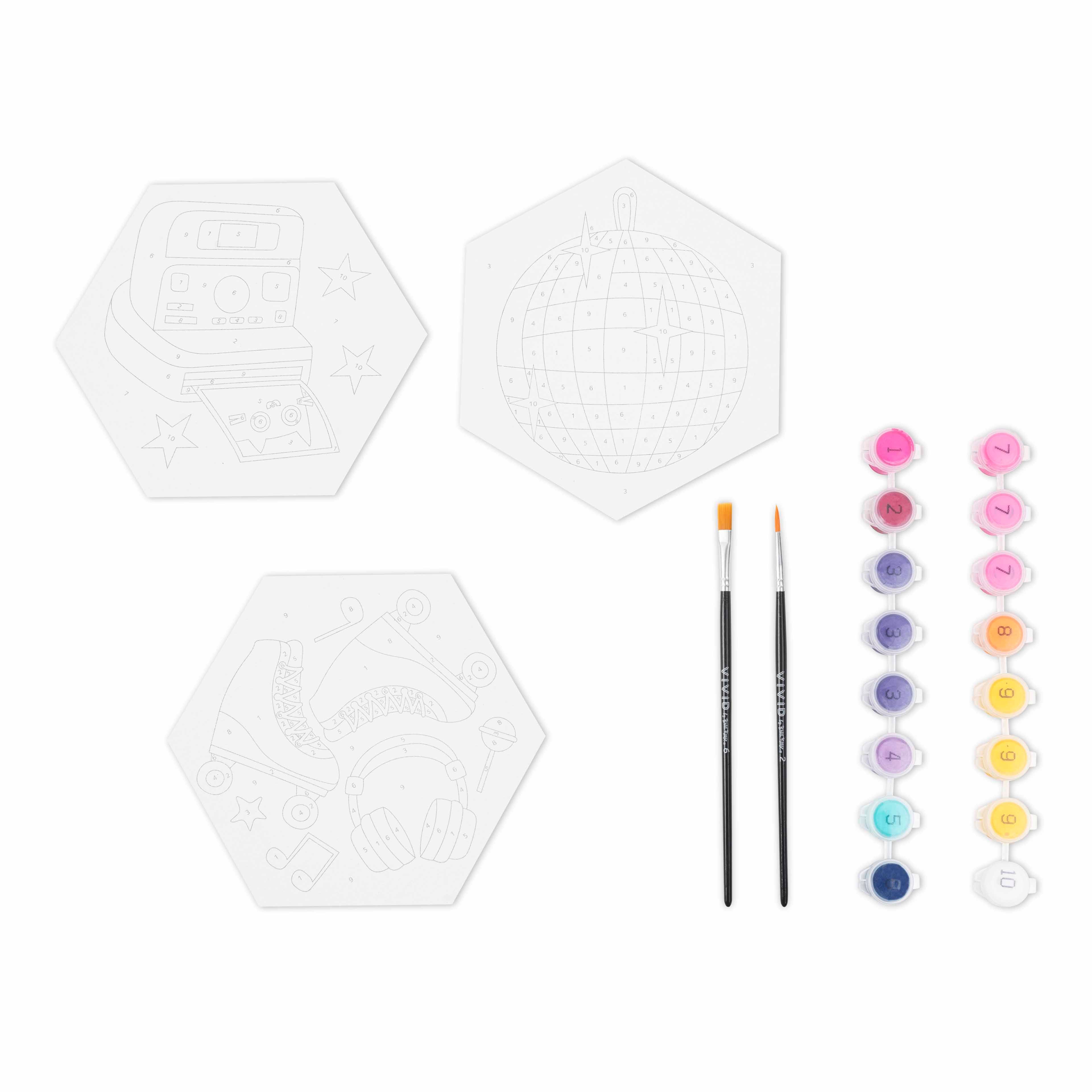 VIVID by Brea Reese® Retro Square Acrylic Paint-by-Number Kit