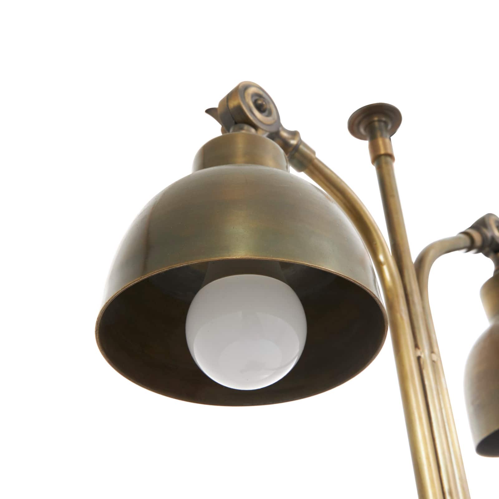2ft. Brass Stainless Steel Desk Lamp with Double Shades